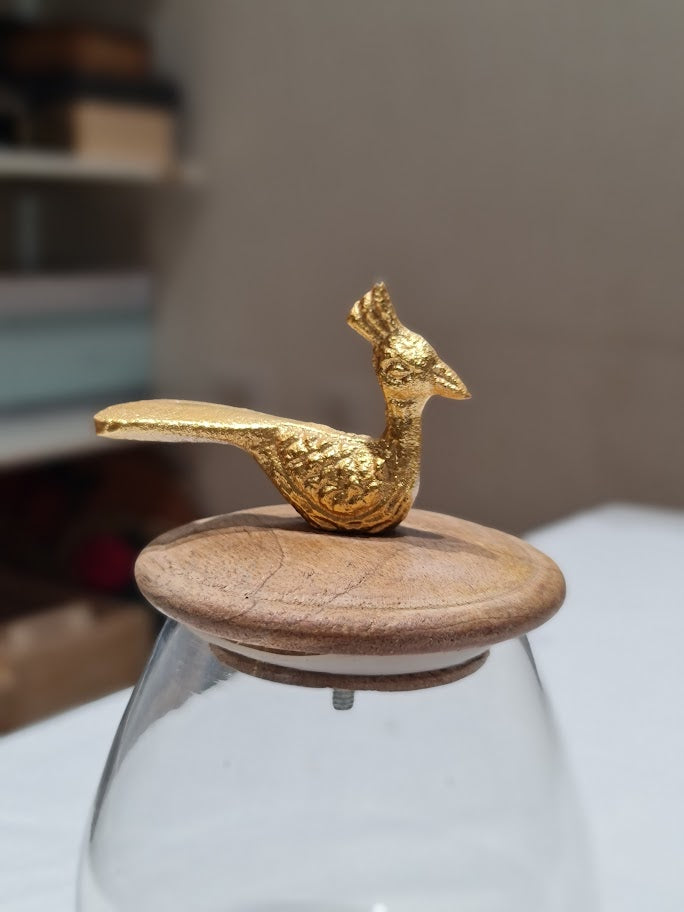 Peacock Glass Jar with Wooden Lid - 100gm