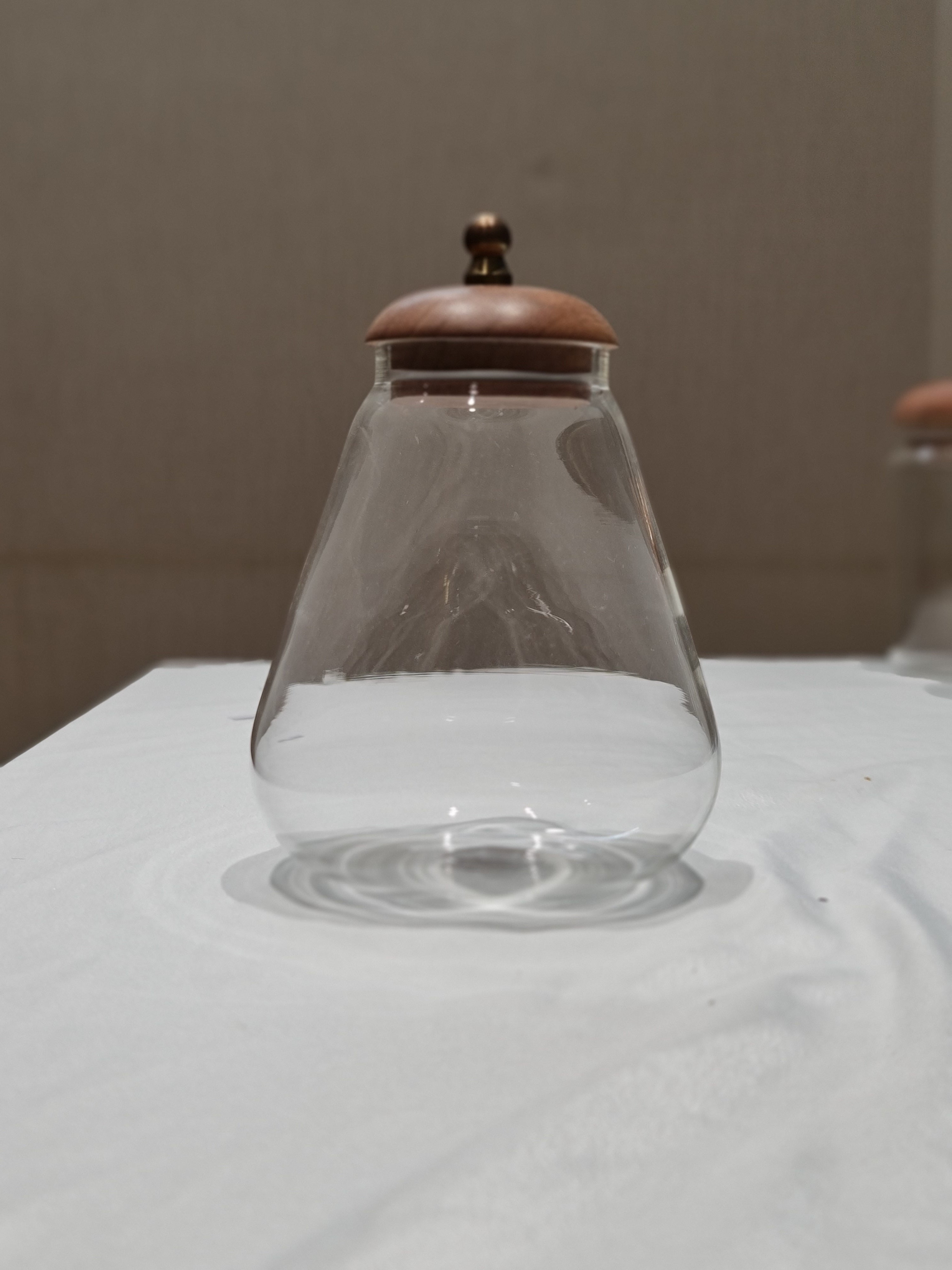 Pear Glass Jar with Wooden Lid  (Length 6 cm x 14 cm Height)
