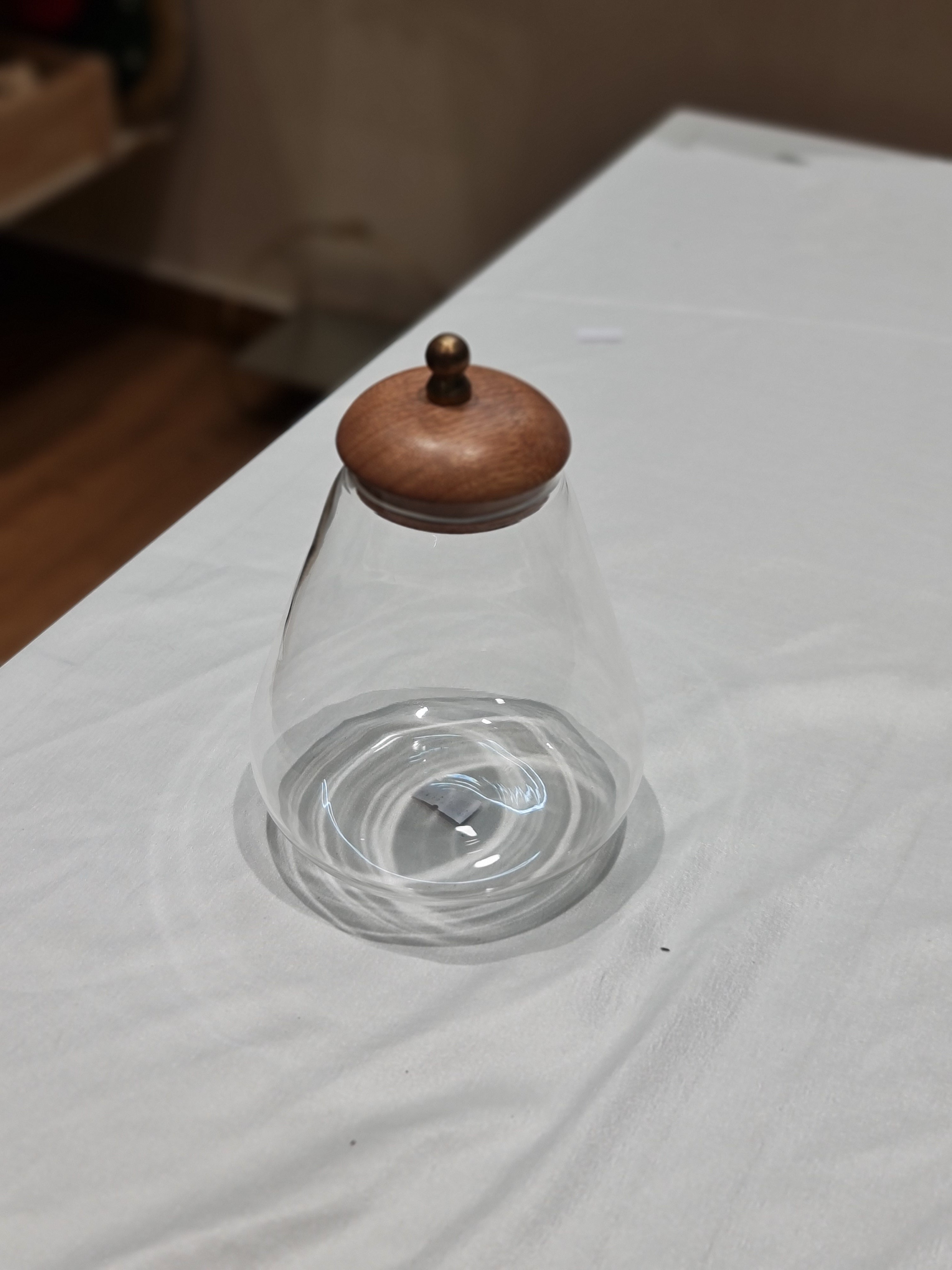 Pear Glass Jar with Wooden Lid  (Length 6 cm x 14 cm Height)