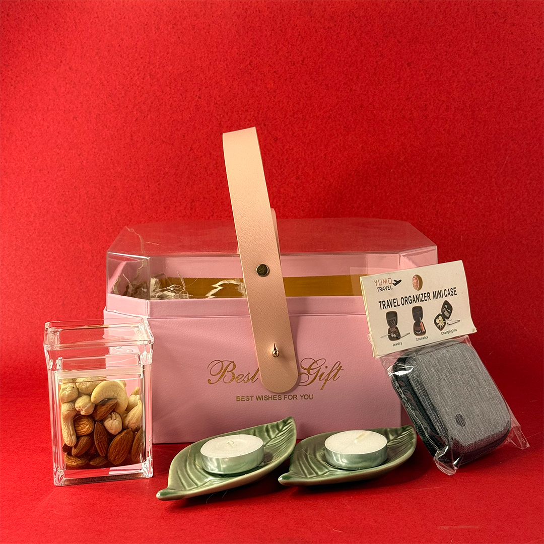 Pink Dry Fruit Gift Box - Festive Hamper