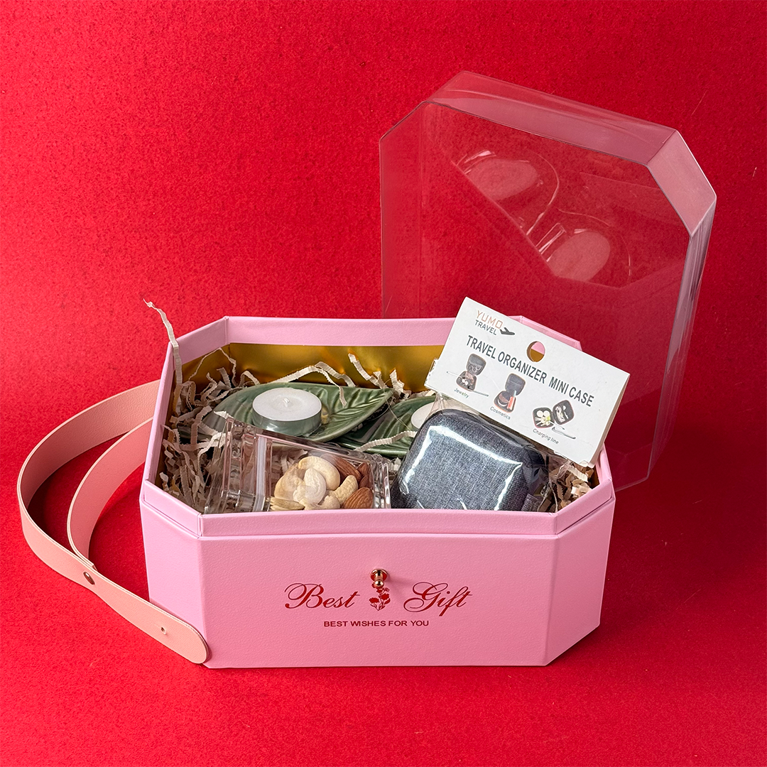 Pink Dry Fruit Gift Box - Festive Hamper