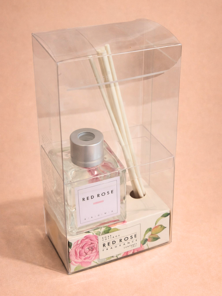 Rose Cottage Reed Diffuser with Natural Sticks - Rose Fragrance