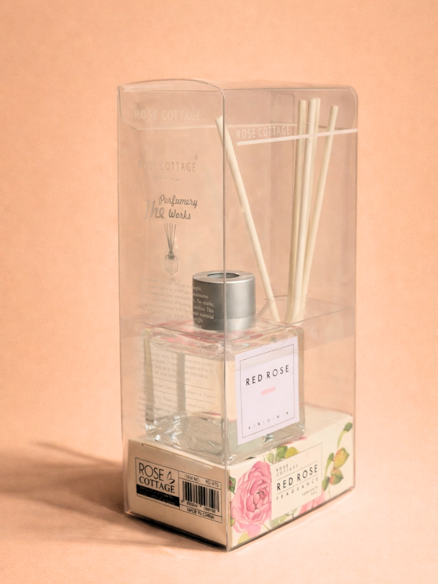 Rose Cottage Reed Diffuser with Natural Sticks - Rose Fragrance