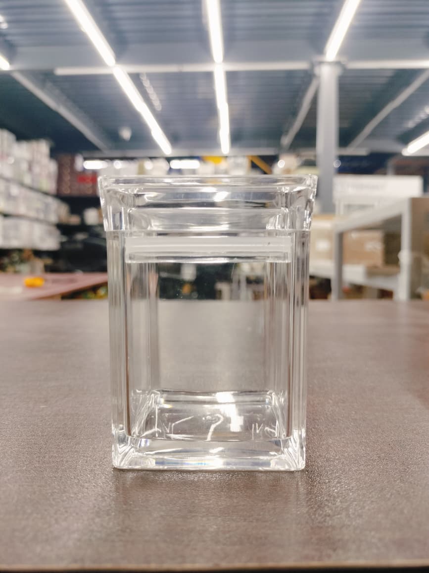 Premium Square Acrylic Storage Jars - Set of 4 (6x6x8.5 cm)