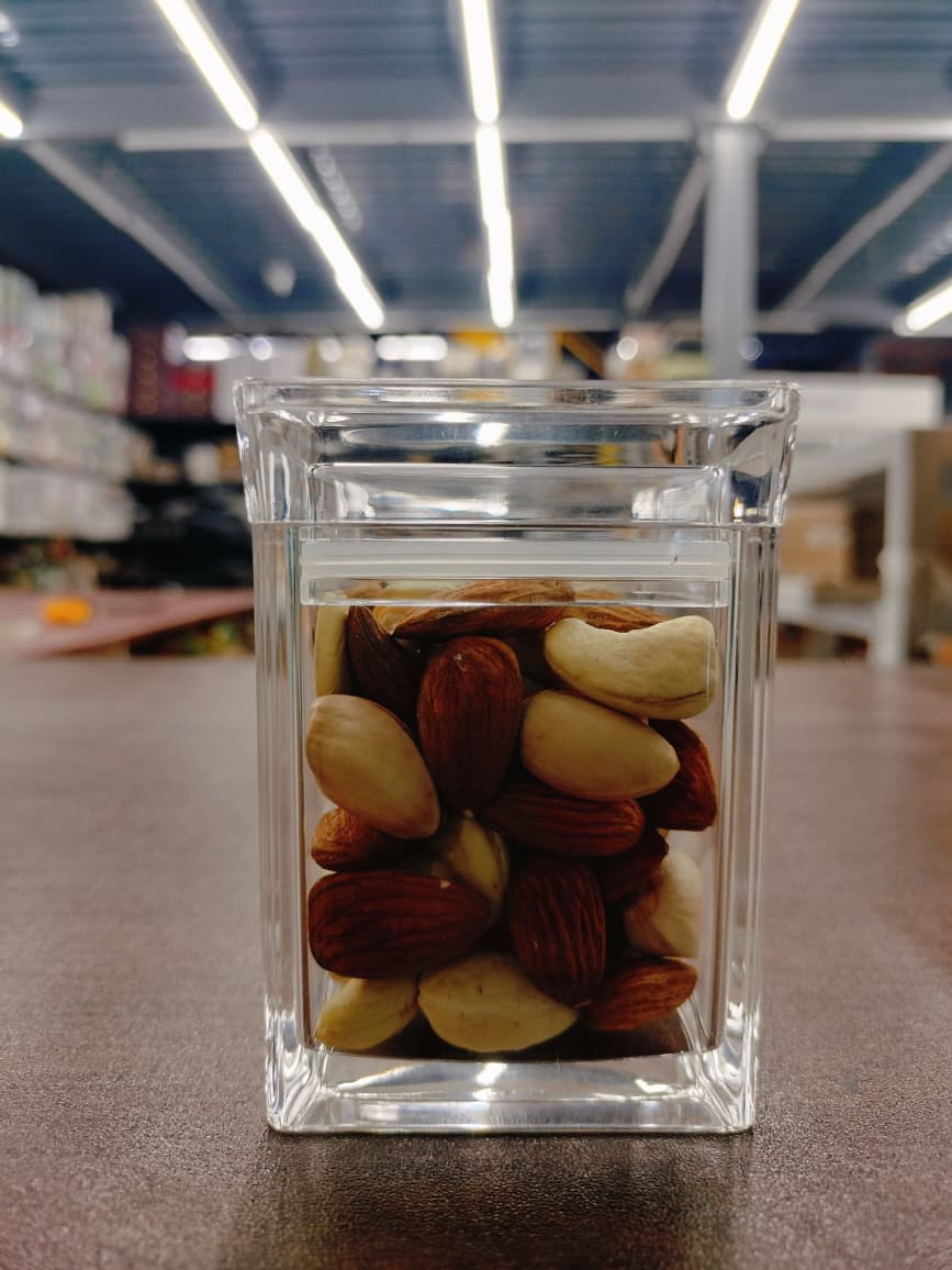 Premium Square Acrylic Storage Jars - Set of 4 (6x6x8.5 cm)