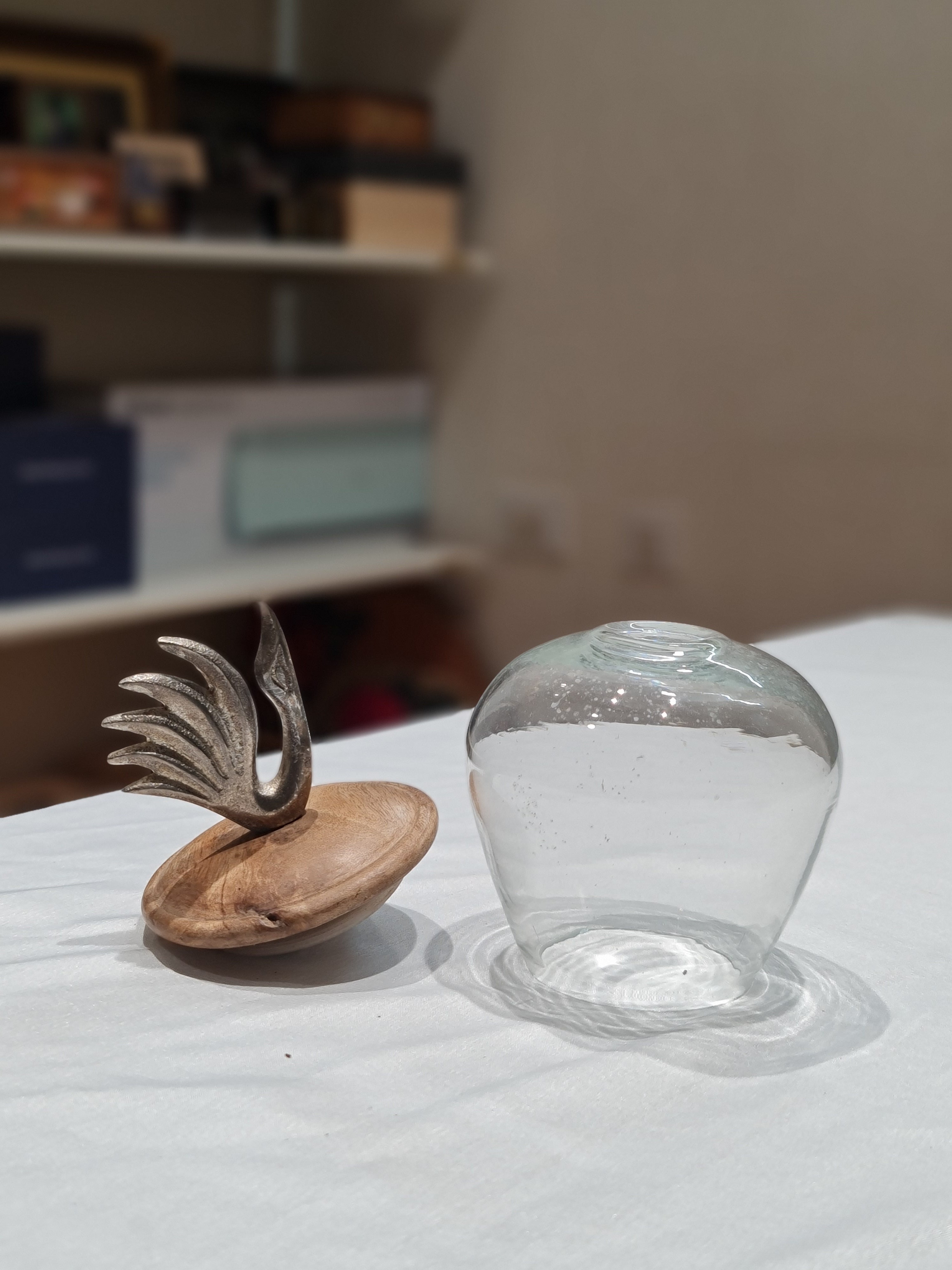Swan Design Glass Jar with Wooden Lid ( 8 x 16 x 8 Cm )
