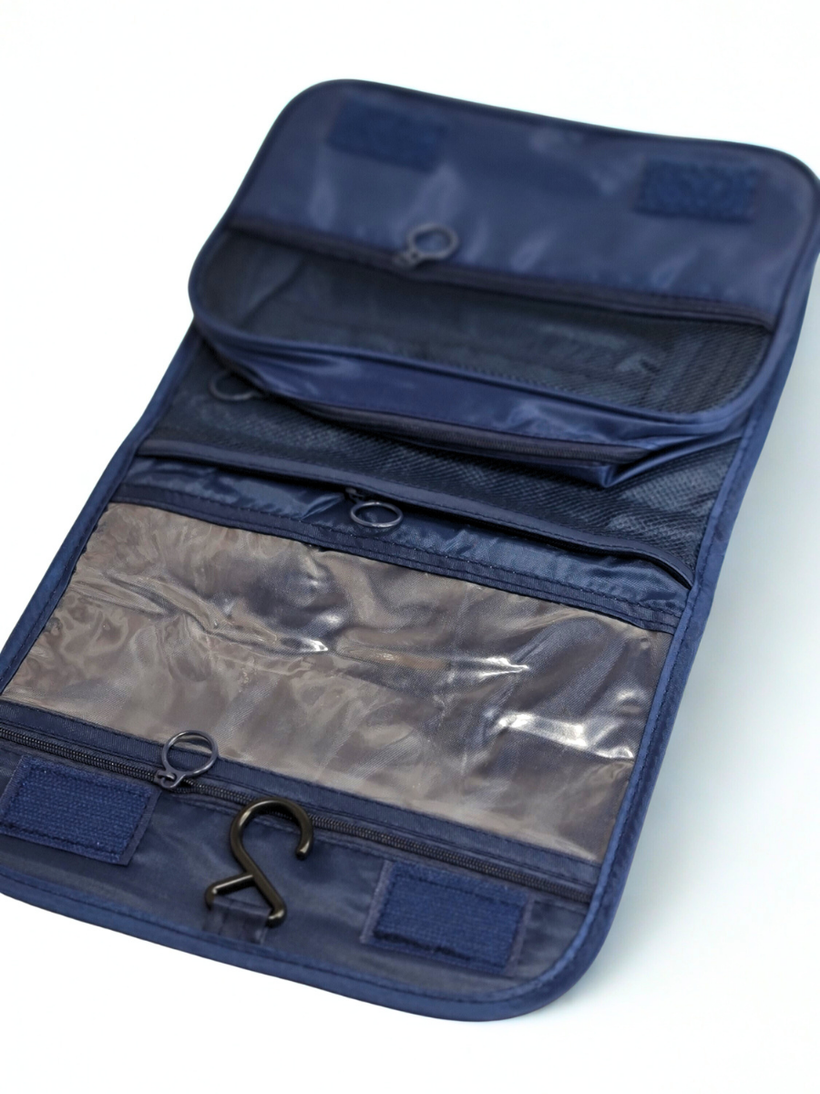 Navy Blue Hanging Travel Organizer Pouch