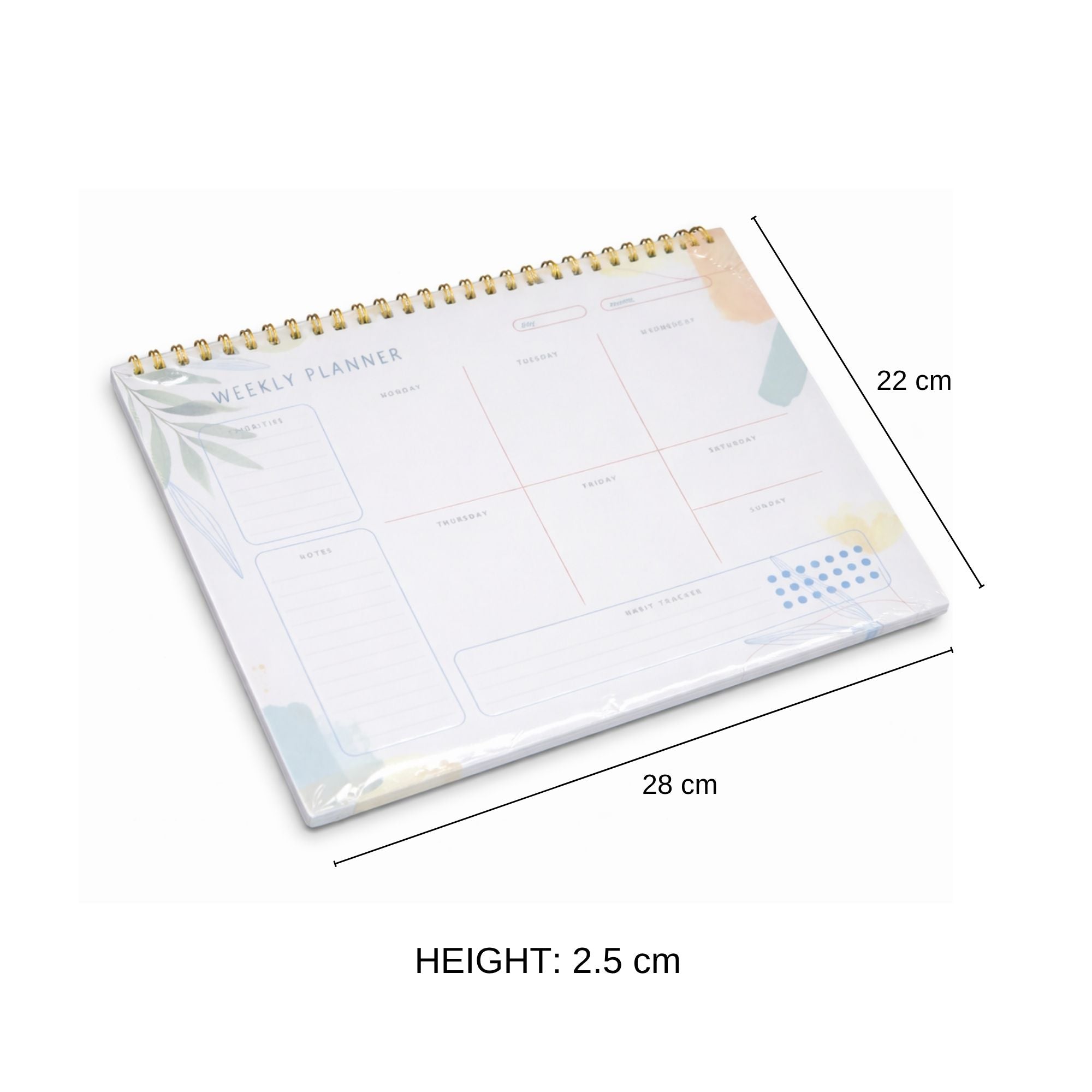 Weekly Planner — Spiral Bound Desk Organiser with Habit Tracker