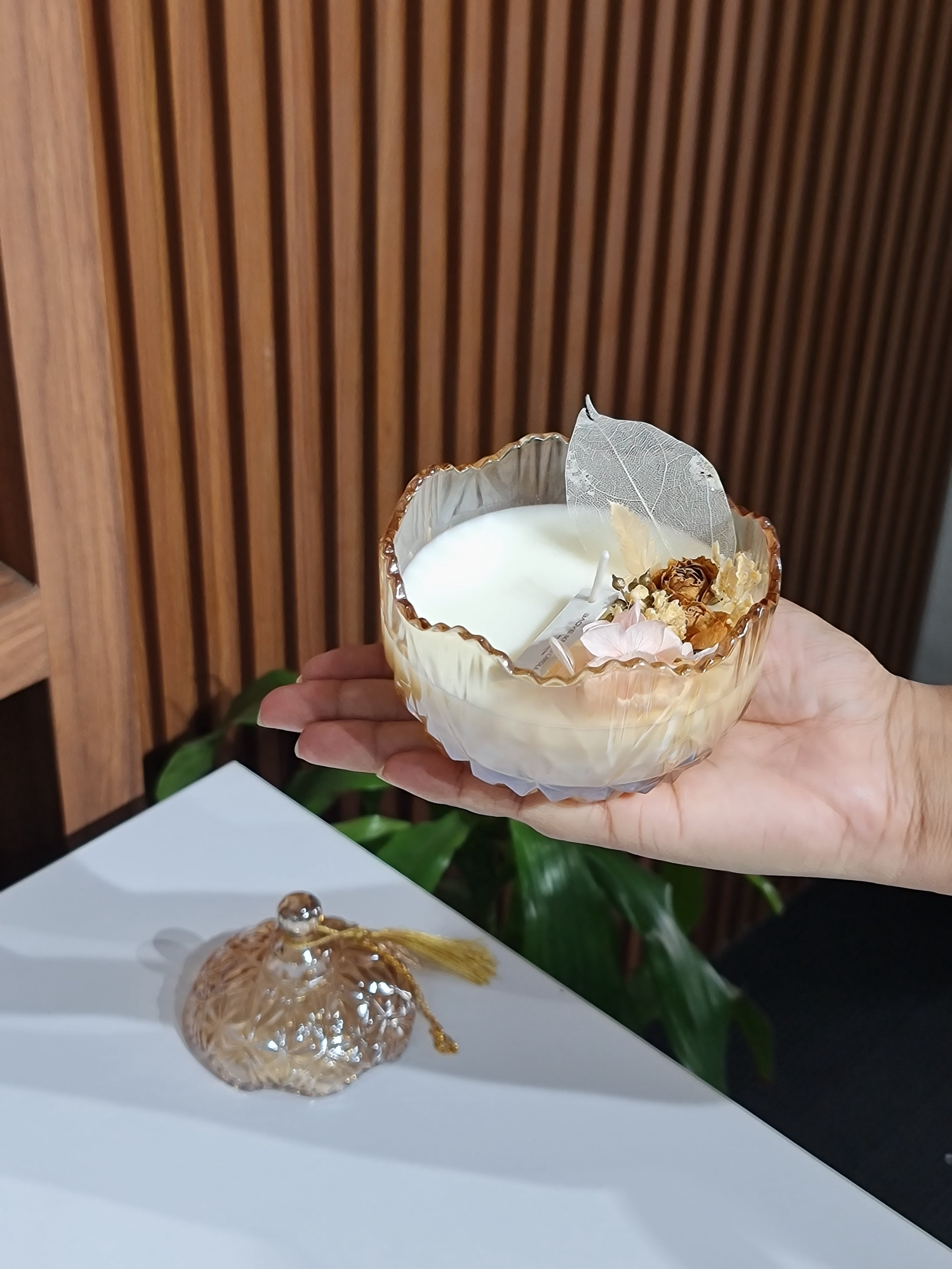 Aromatherapy scented candle with Decorative Glass Jar - Gift for Her, Women's day special