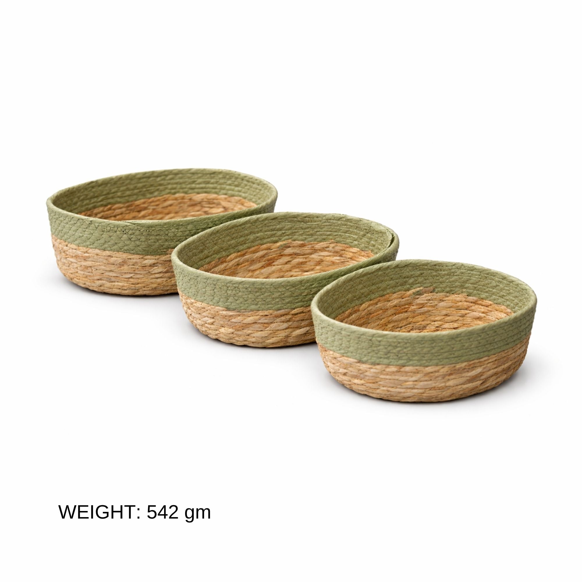 Oval Seagrass Wicker Basket Set of 3 | Natural & Black Boho Storage Baskets