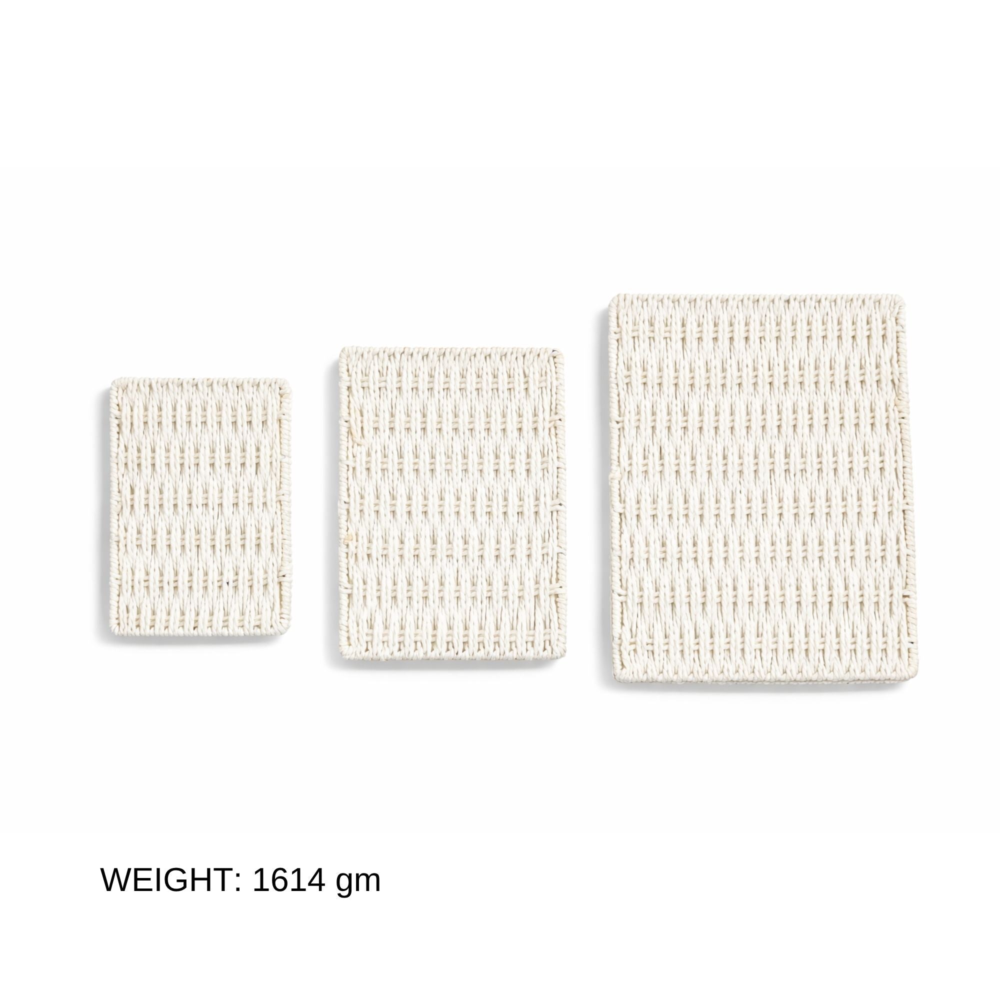 White Wicker Storage Basket with Lid — Small, Medium & Large