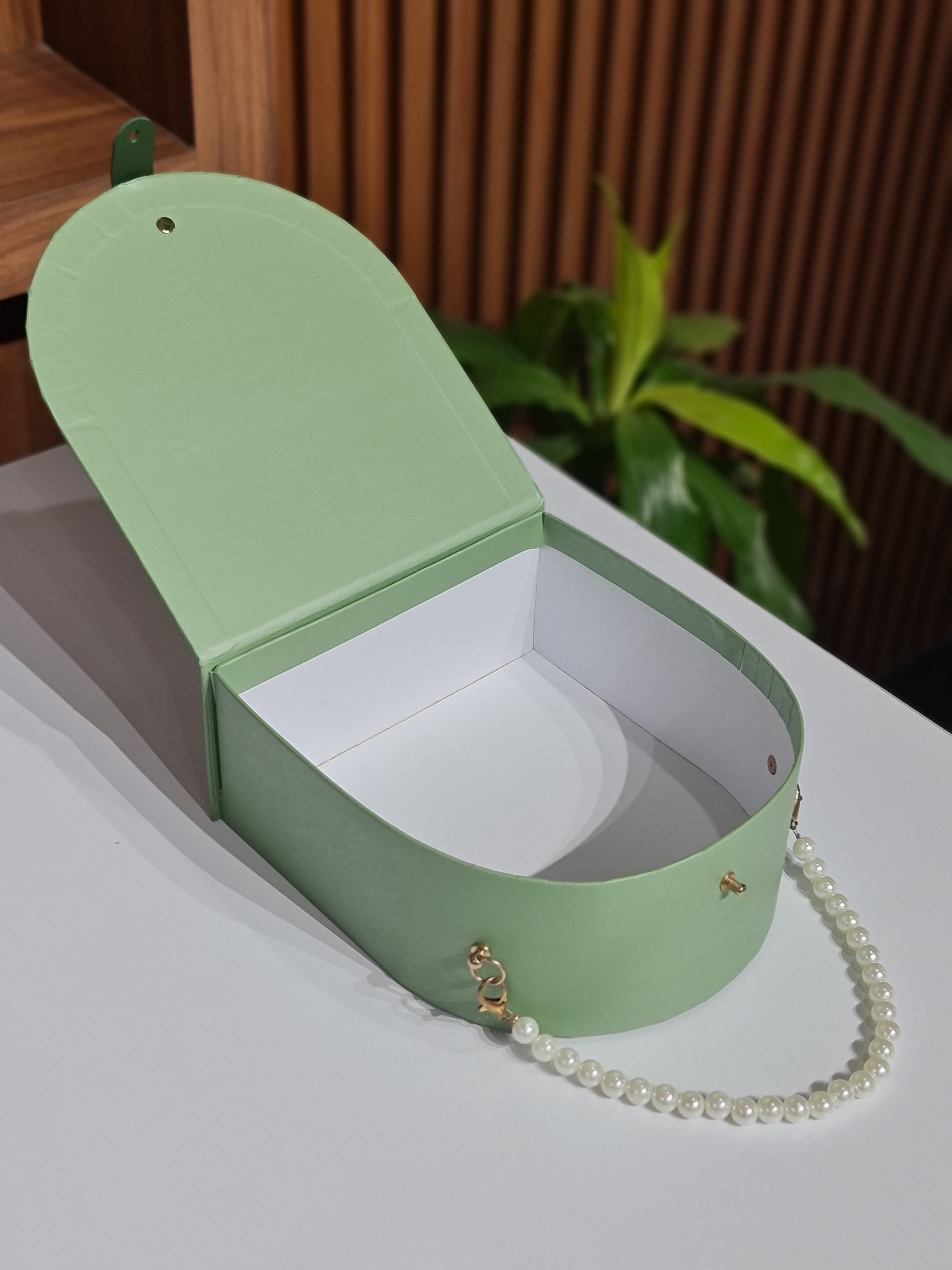 Pearl Handle Gift Box - Mint Green Wedding Return Gift, Bridesmaid boxes