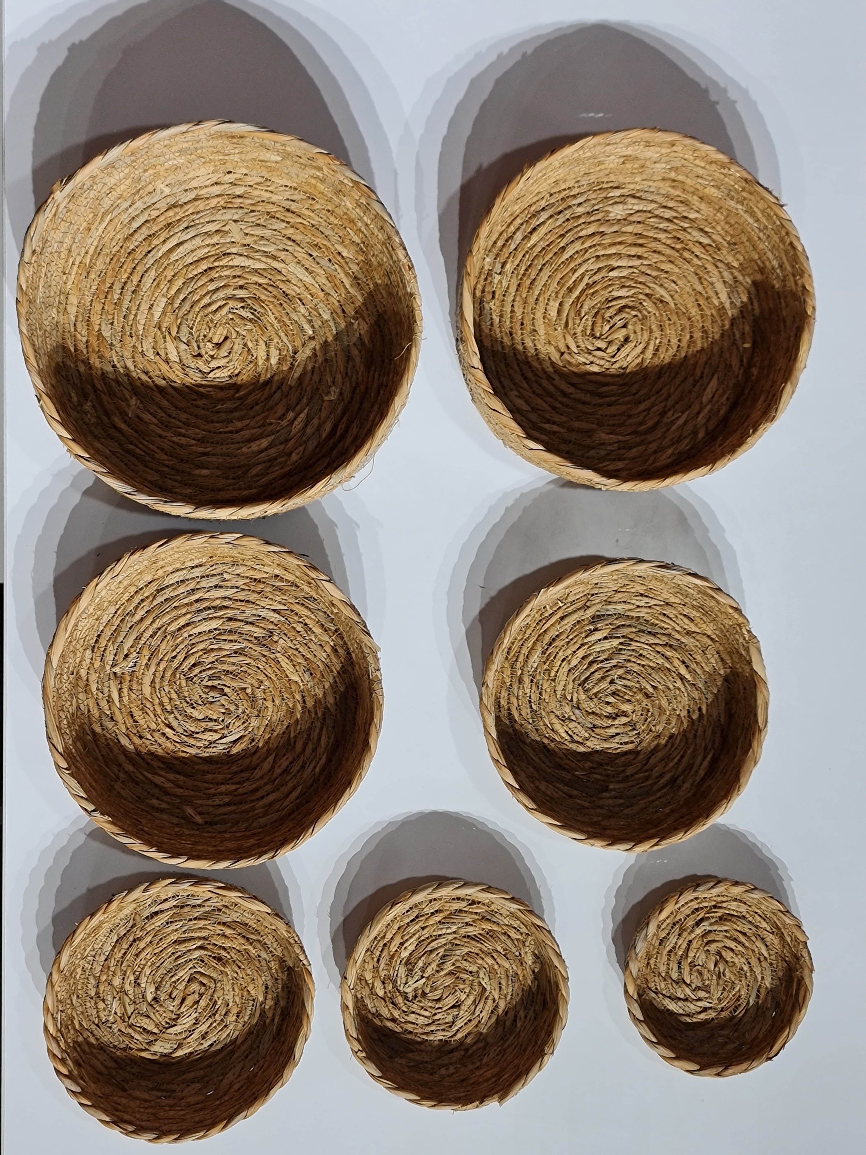 7-Piece Wicker Basket Set Natural Seagrass Nesting Baskets