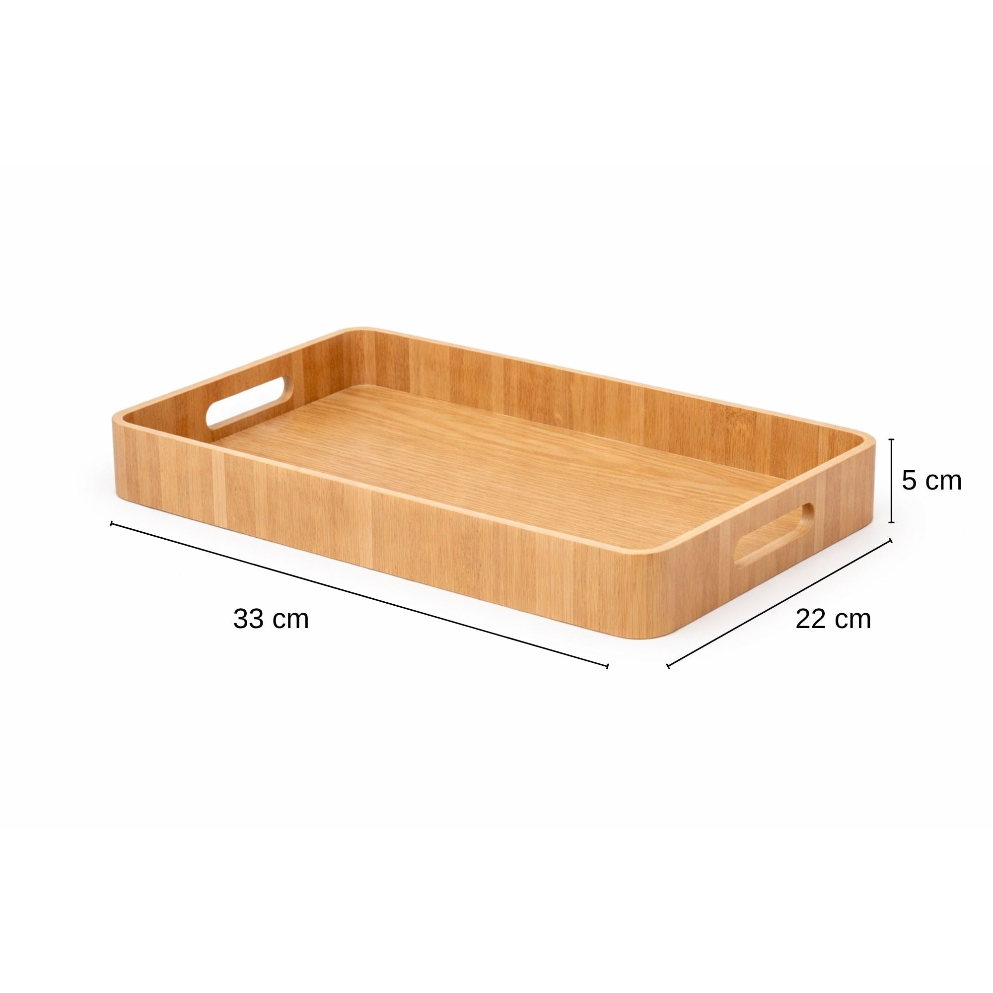 Bamboo Wooden Serving Tray with Cut-Out Handles