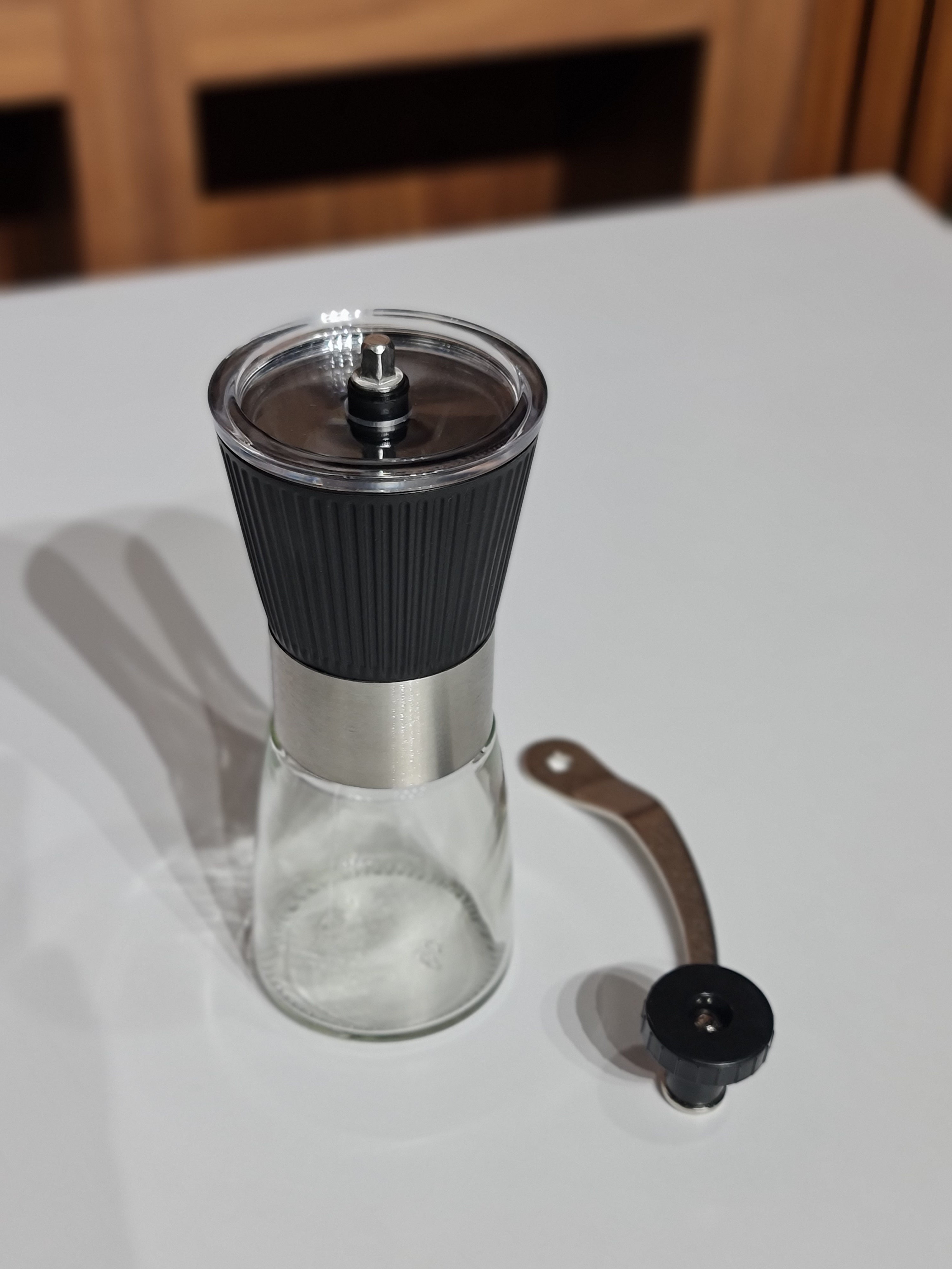 Manual Coffee Grinder with Tapered Ceramic Burr — Portable Hand Crank Coffee Mill
