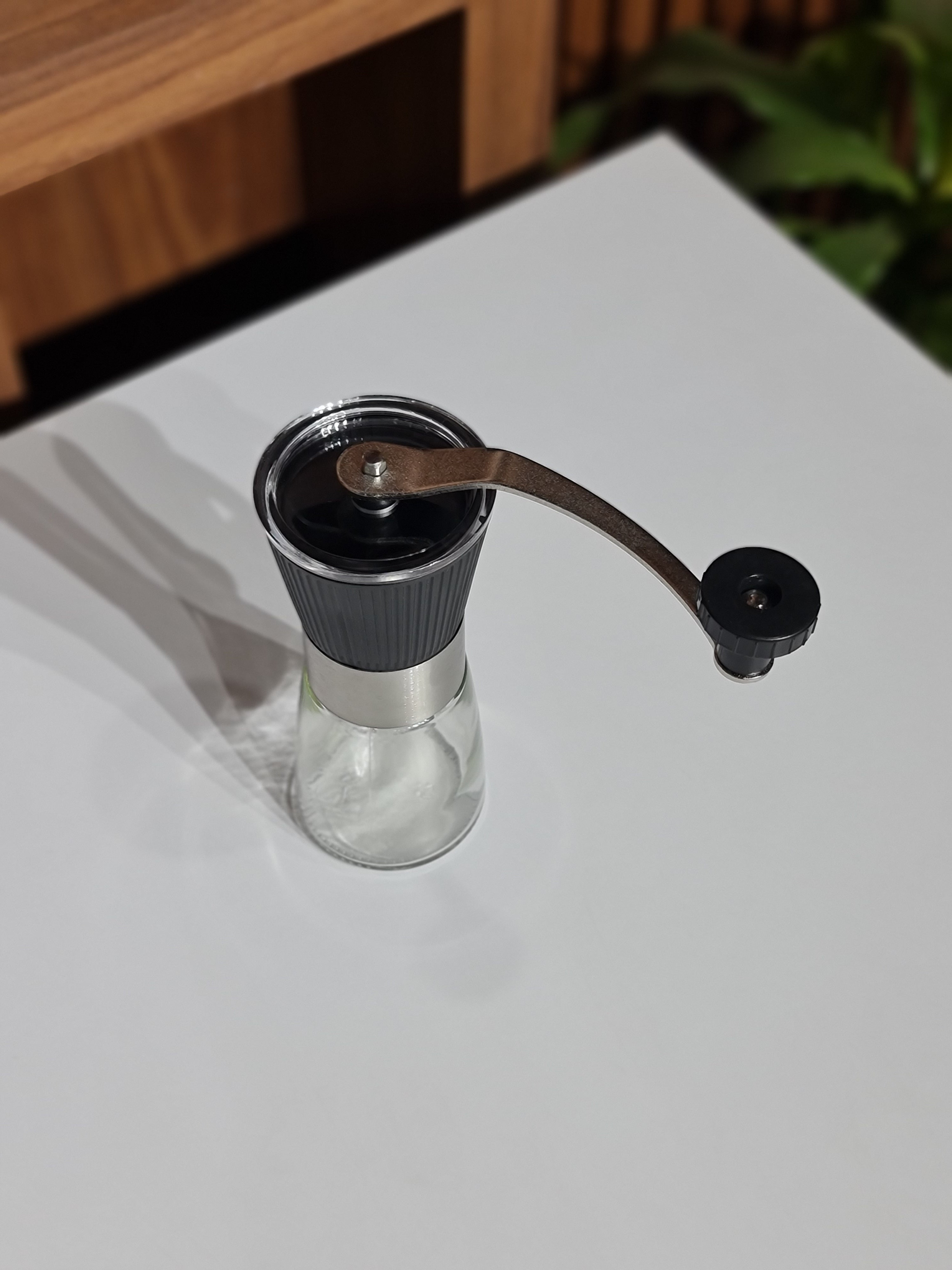 Manual Coffee Grinder with Tapered Ceramic Burr — Portable Hand Crank Coffee Mill