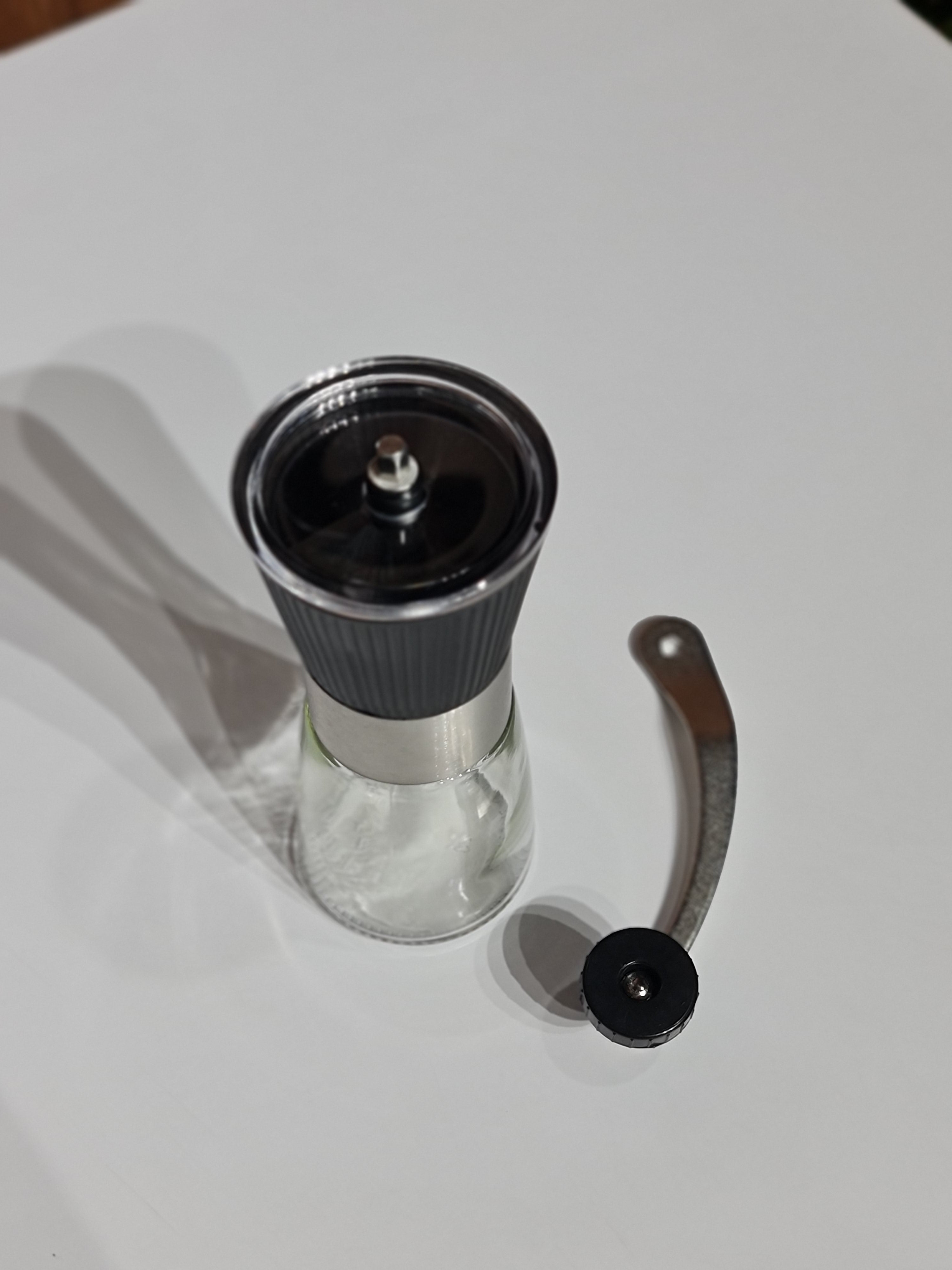 Manual Coffee Grinder with Tapered Ceramic Burr — Portable Hand Crank Coffee Mill