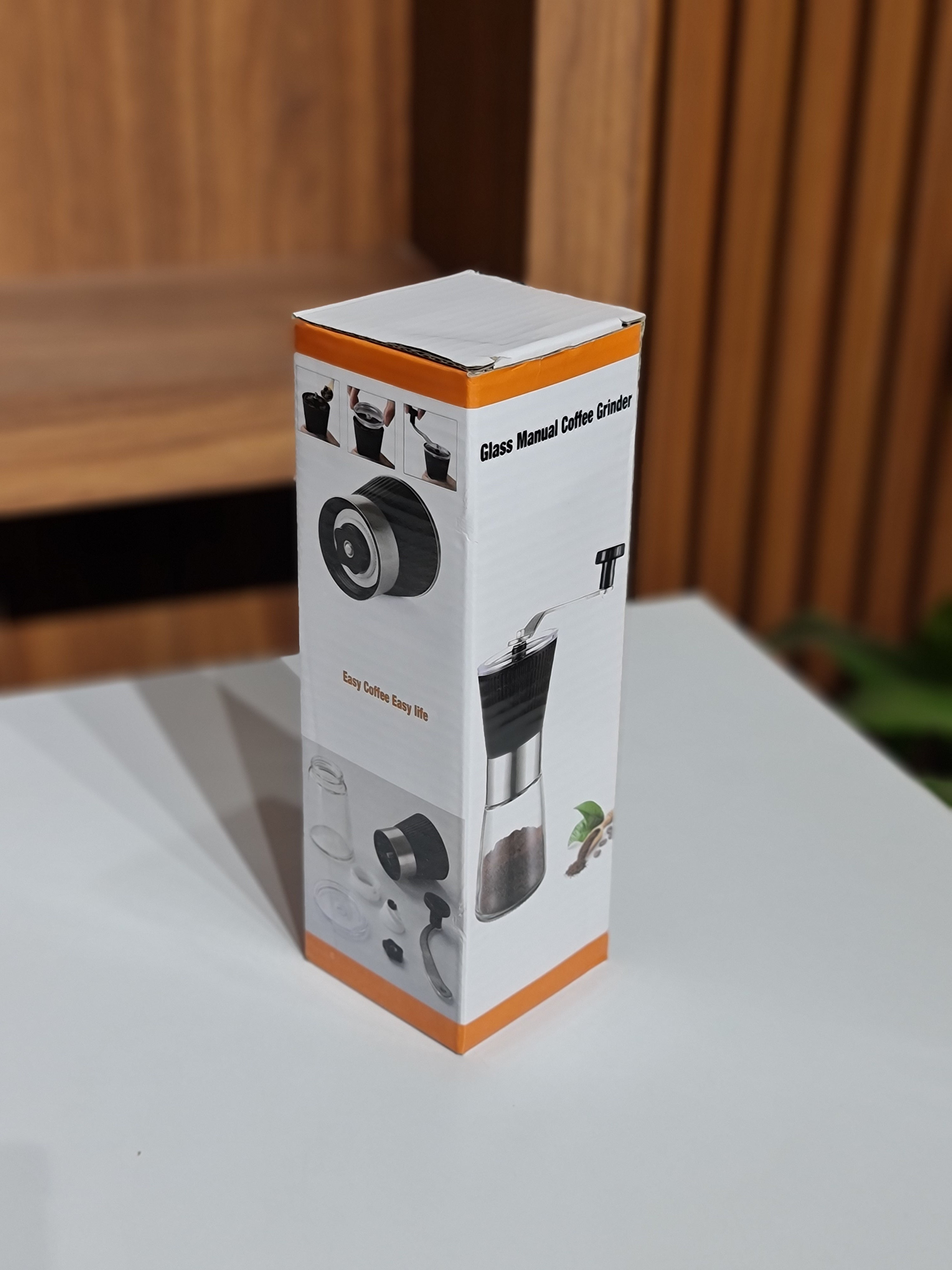 Manual Coffee Grinder with Tapered Ceramic Burr — Portable Hand Crank Coffee Mill