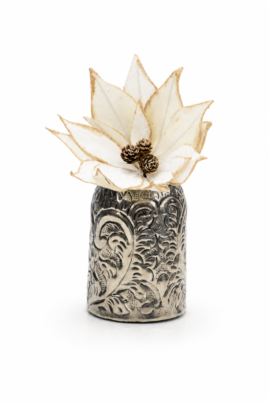 Set of 2 Glitter-Edge Poinsettia Artificial Flower