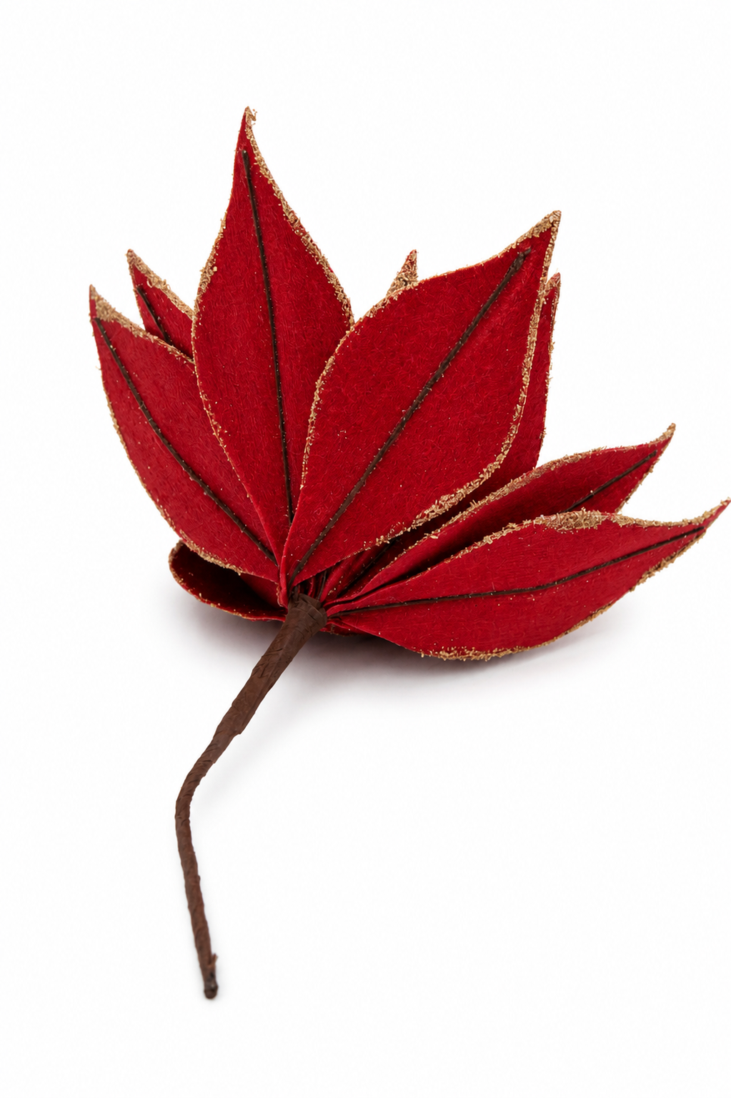 Set of 2 Glitter-Edge Poinsettia Artificial Flower