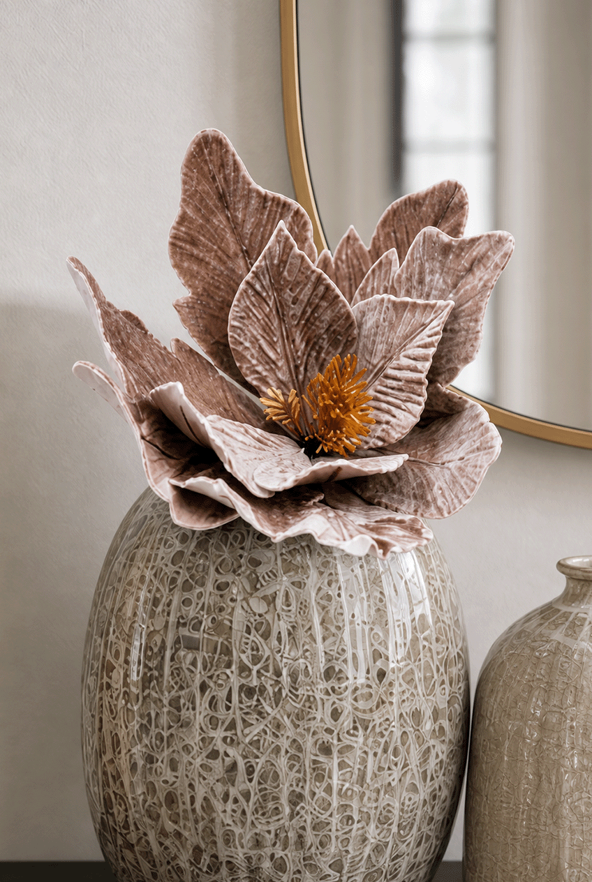 Set of 2 Velvet Magnolia Artificial Flower