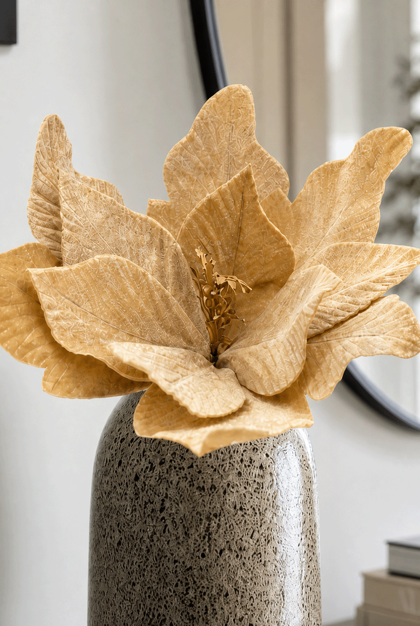 Set of 2 Velvet Magnolia Artificial Flower