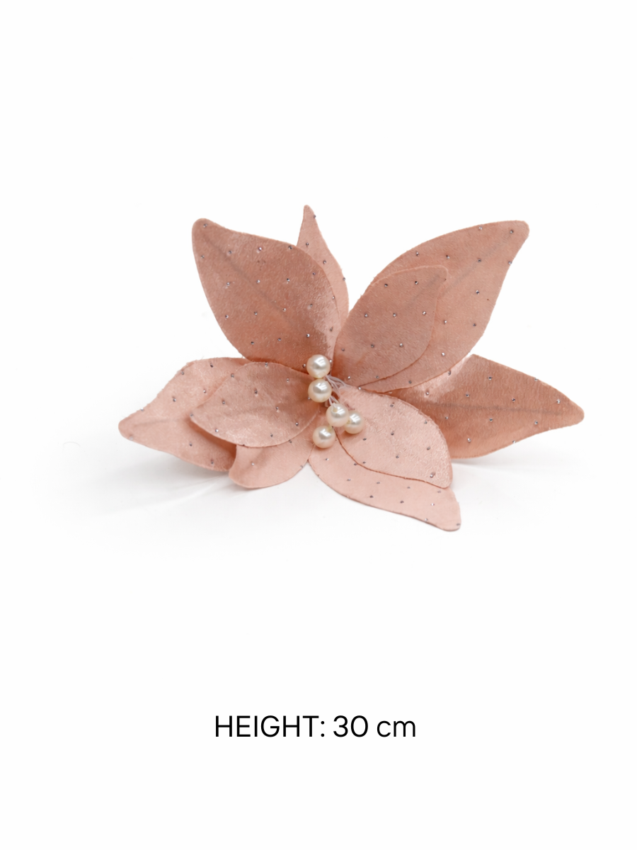 Velvet Poinsettia Artificial Flower (Pack of 4)