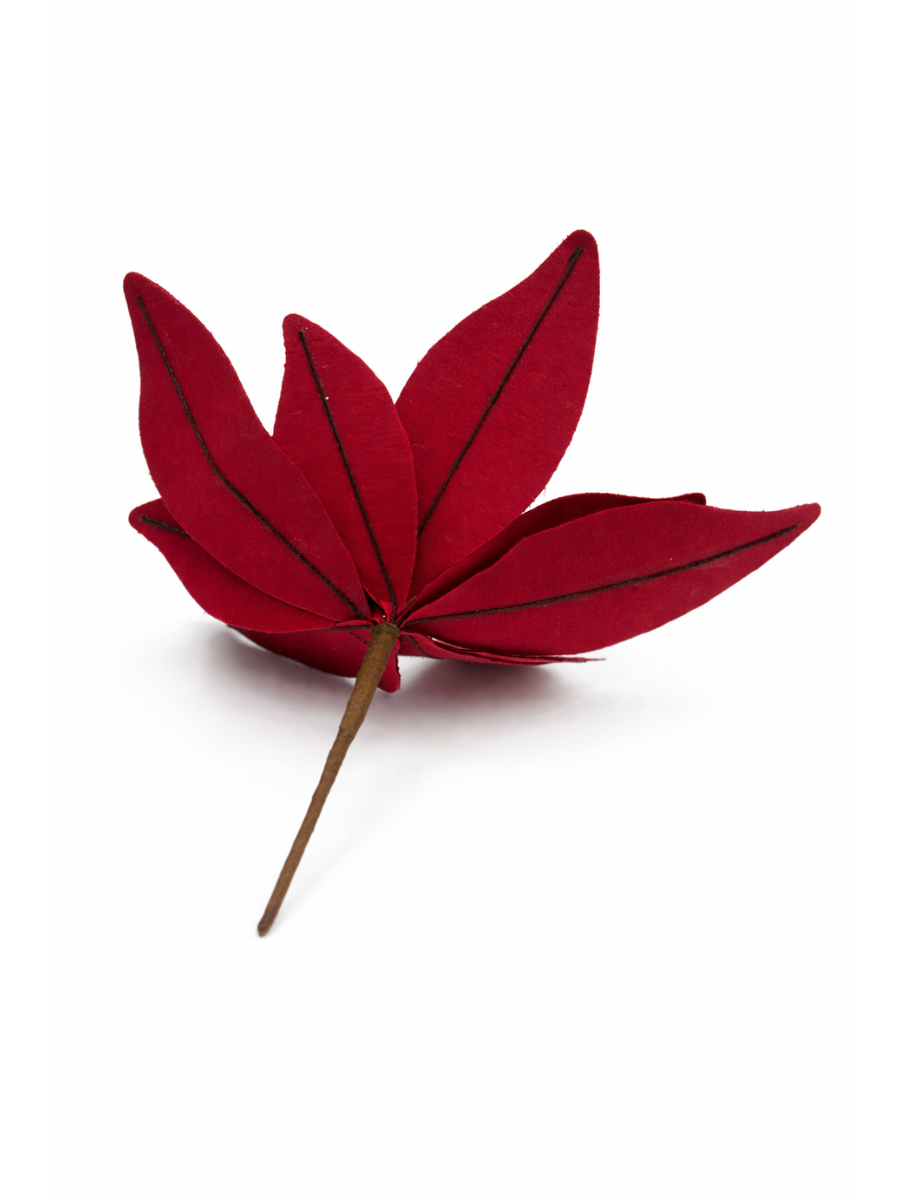 Velvet Poinsettia Artificial Flower (Pack of 4)