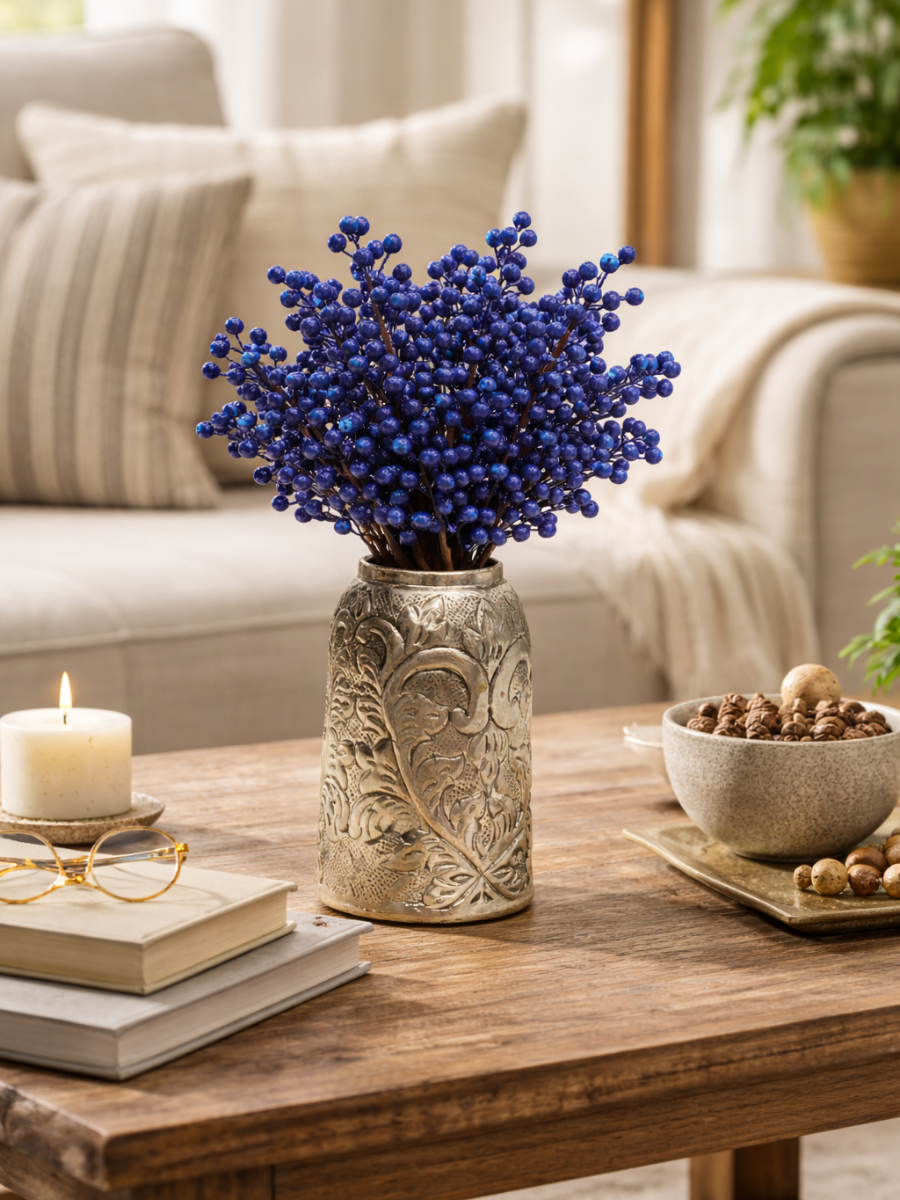 Frosted Artificial Foam Berry Stem — Wedding Bouquet & DIY Décor Spray