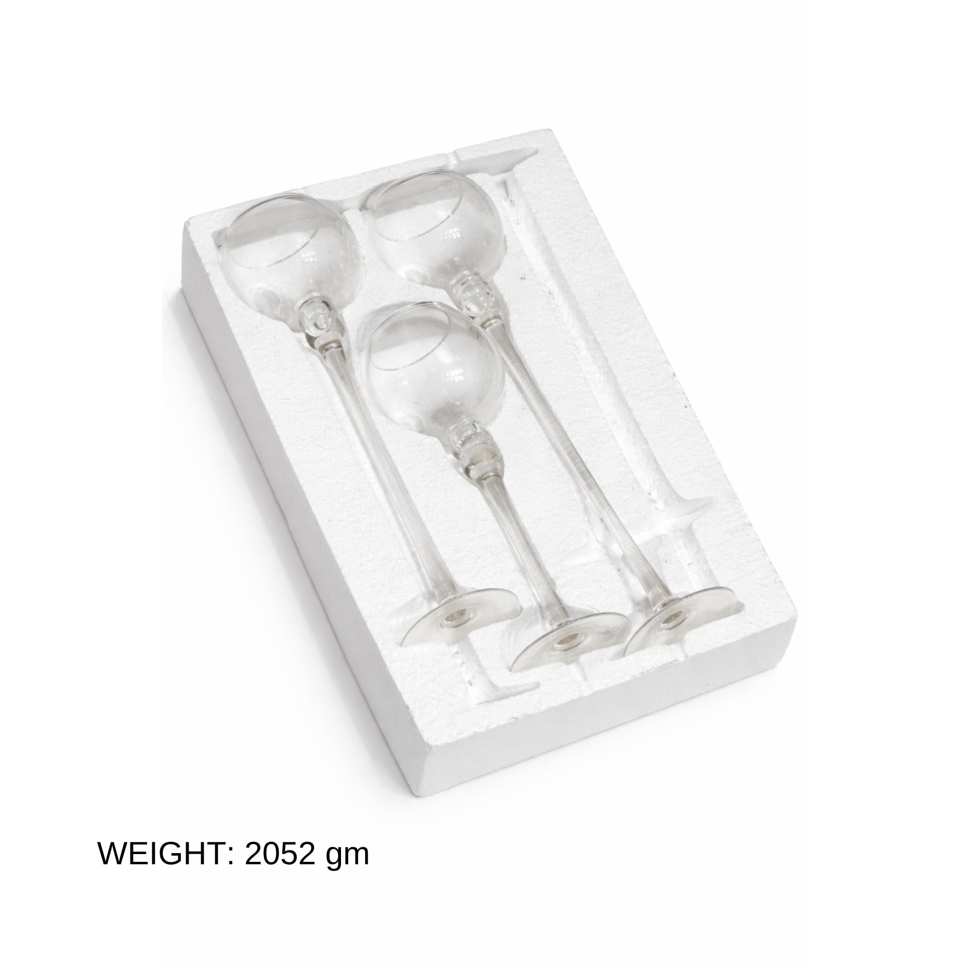 Set of 3 Long-Stem Glass Floating Candle Holders