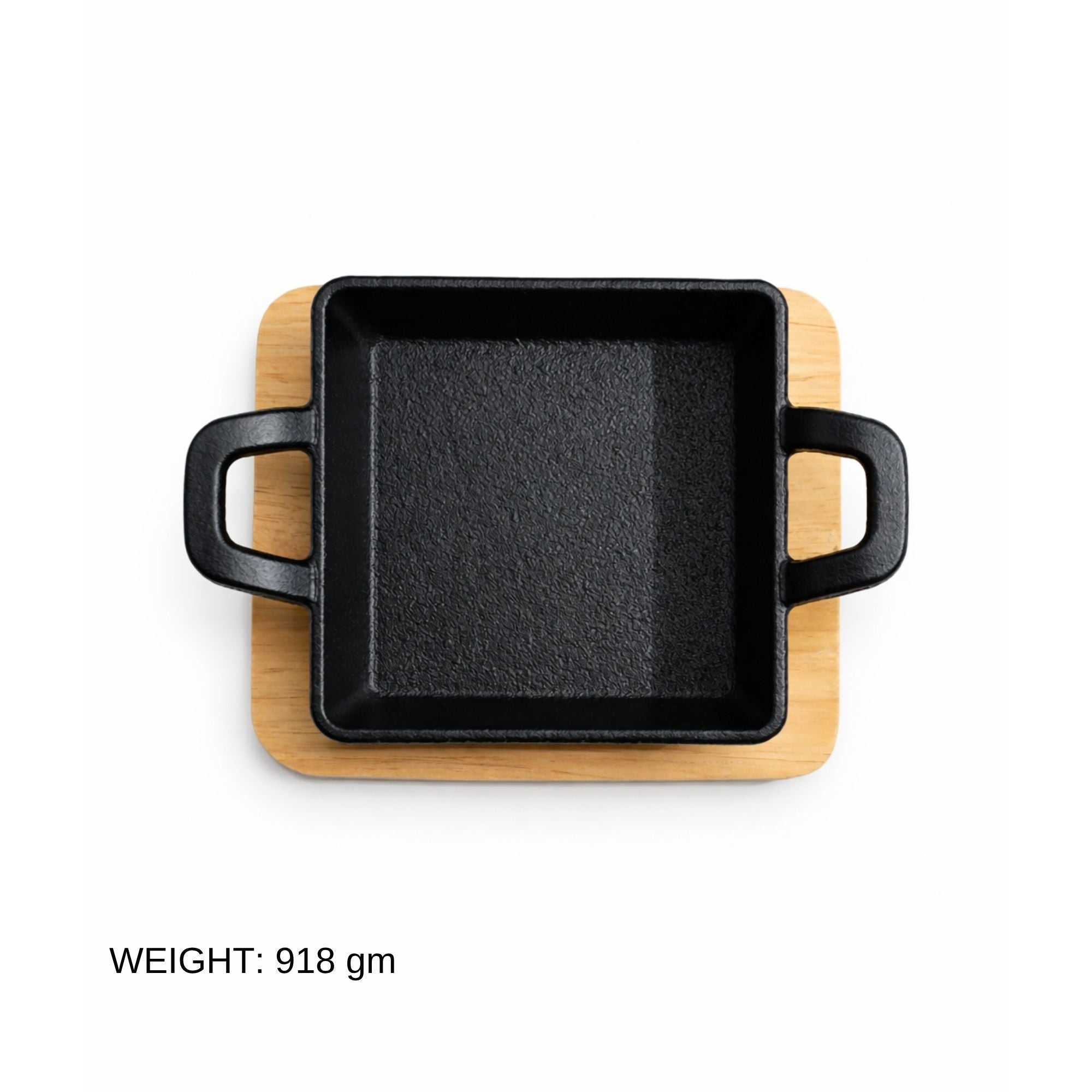 Dual-Handle Cast Iron Baking & Serving Pan with Wooden Board