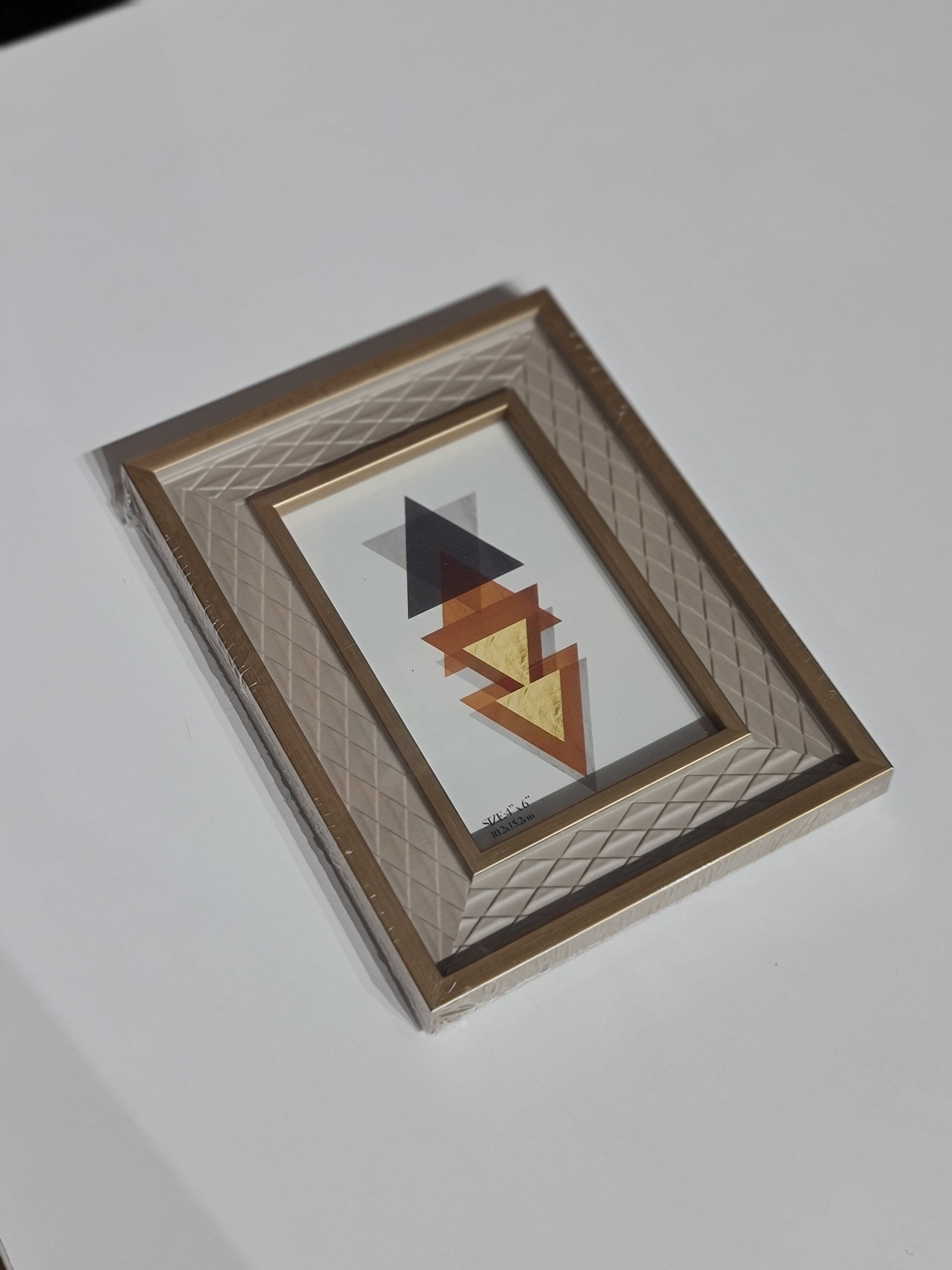 Premium 3D Gold PVC Photo Frame – 4×6 Inch Designer Tabletop Frame