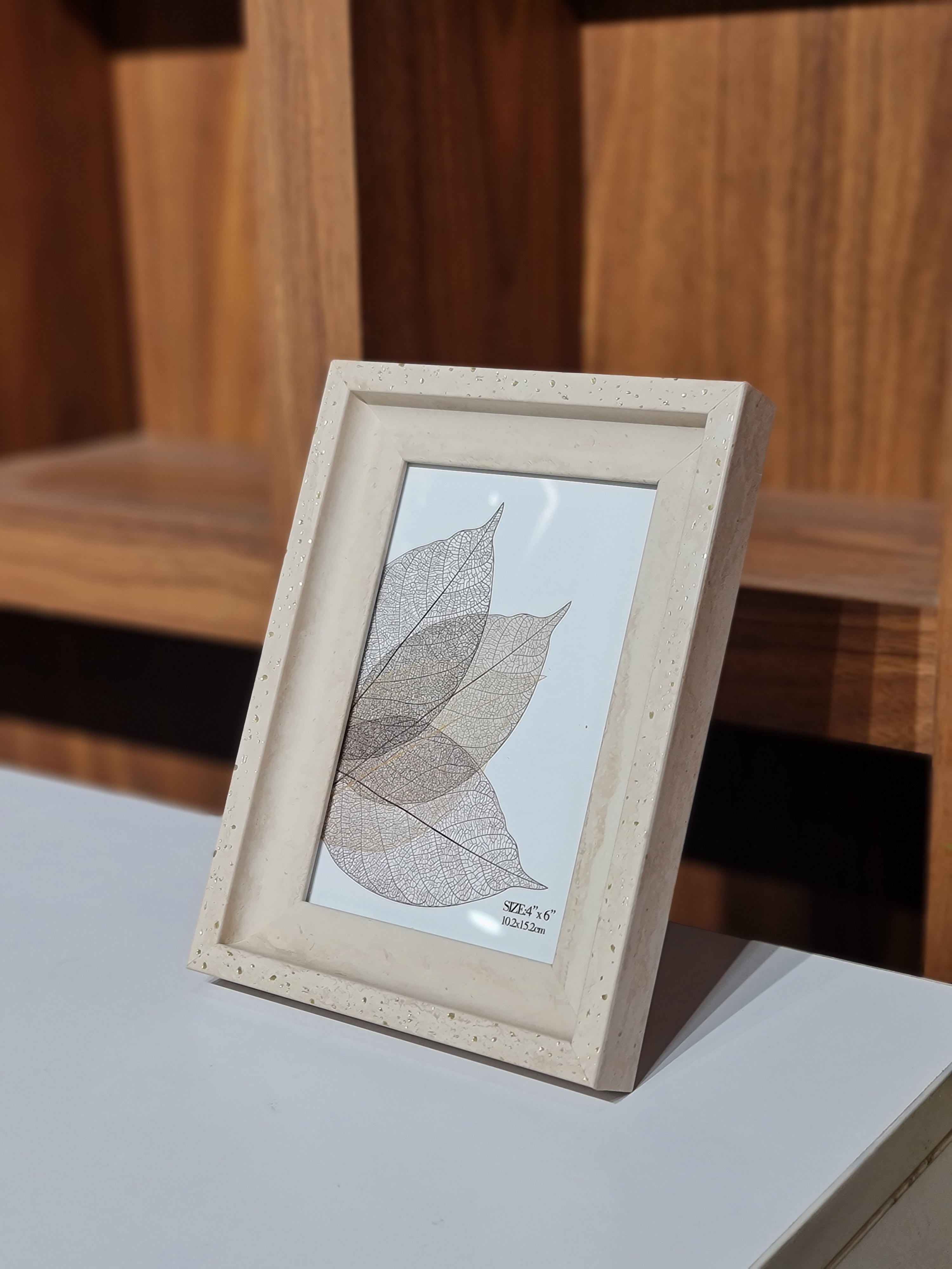 Cream Terrazzo-Style Picture Frame for Tabletop - 4x6 in Photo Frame