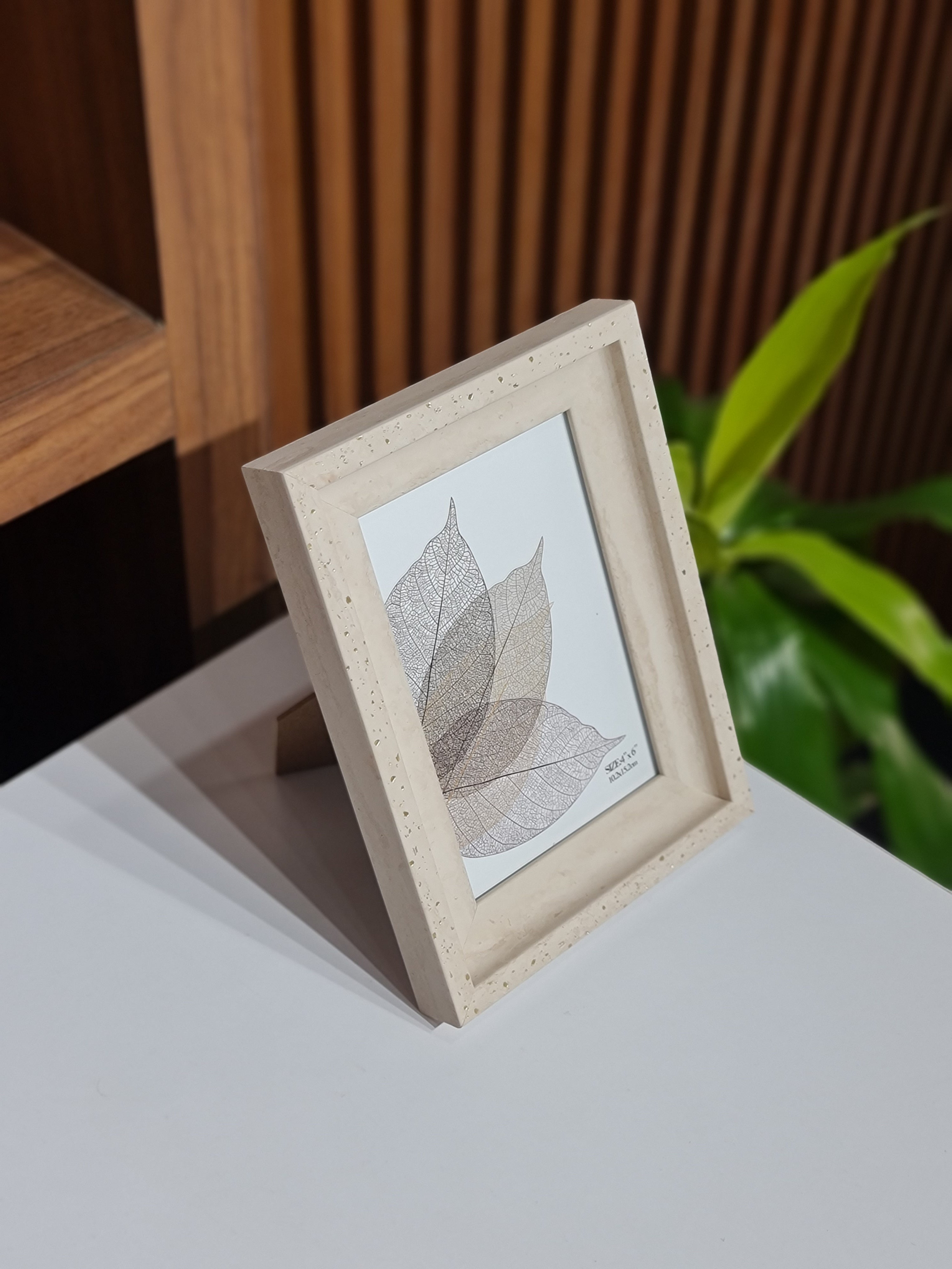 Cream Terrazzo-Style Picture Frame for Tabletop - 4x6 in Photo Frame