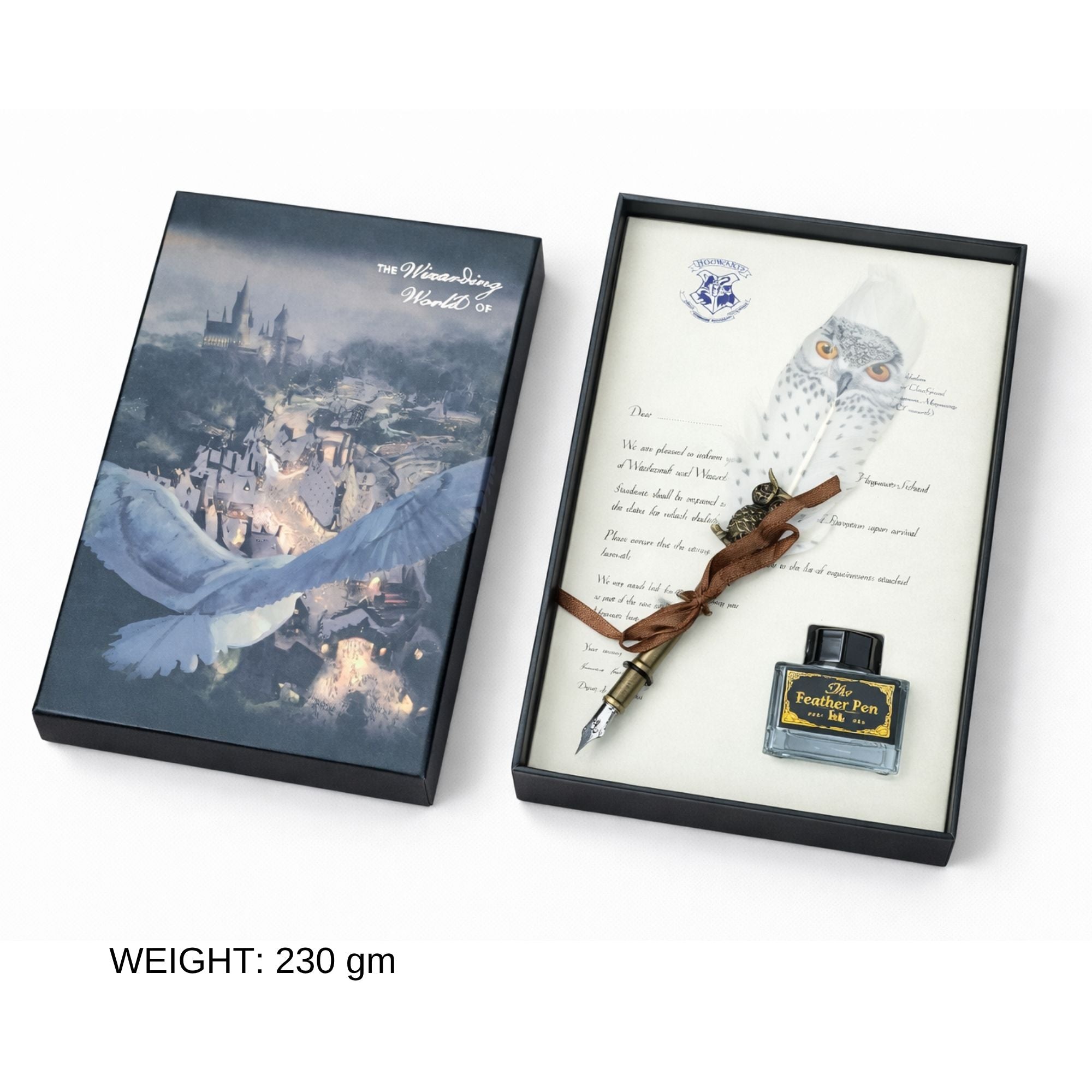 Hogwarts Owl Feather Quill Pen & Ink Set