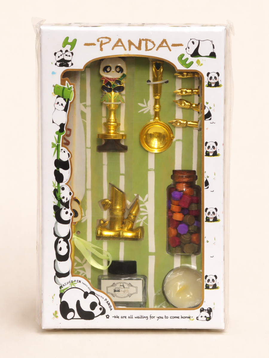 Panda Fountain Pen & Wax Seal Gift Set for Kids