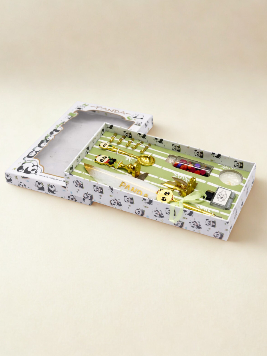 Panda Fountain Pen & Wax Seal Gift Set for Kids