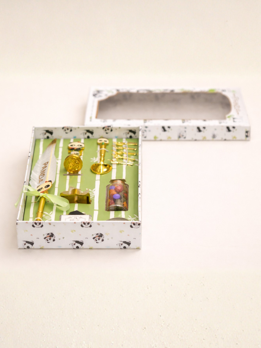 Panda Fountain Pen & Wax Seal Gift Set for Kids