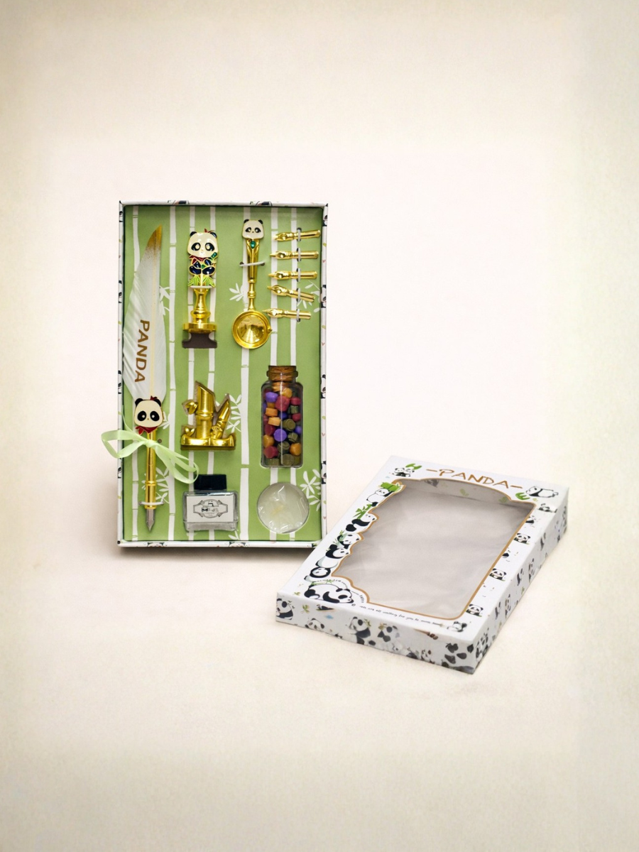 Panda Fountain Pen & Wax Seal Gift Set for Kids
