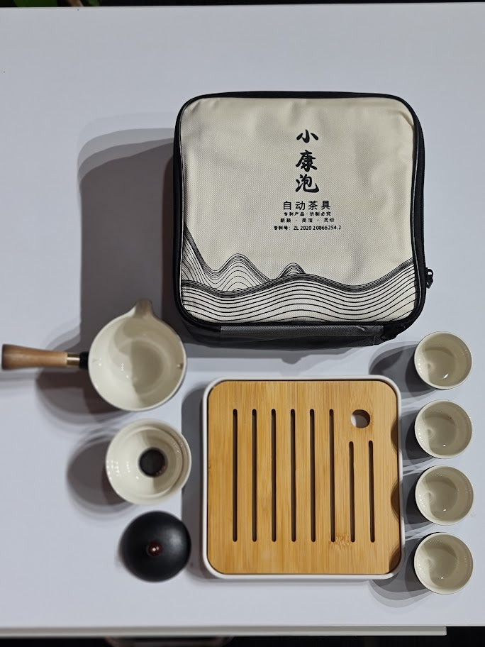 Self-Rotating Ceramic Travel Tea Set - Portable Teapot