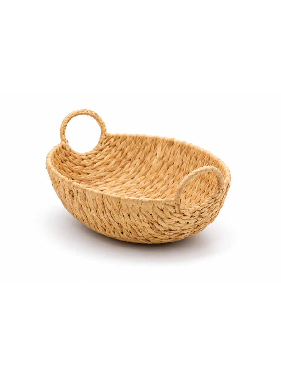 Handwoven Paper basket - Bread & Fruit Basket with Handles