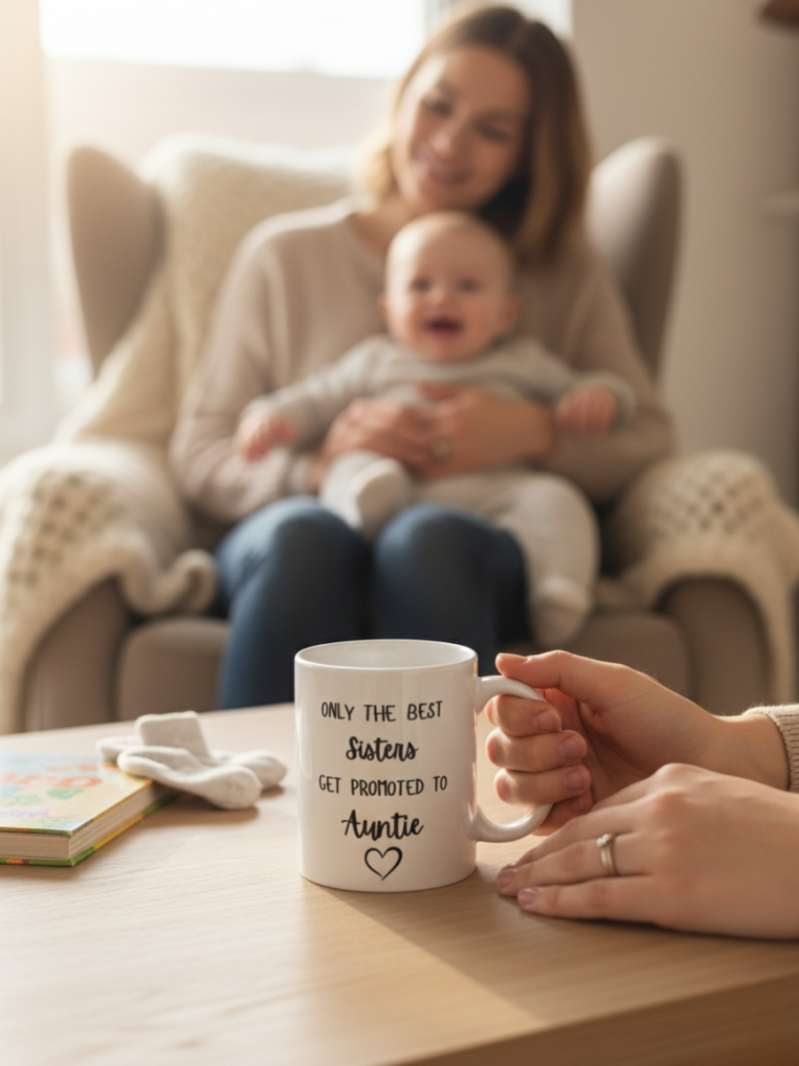 Promoted to Auntie Mug (Pregancy Annocement)