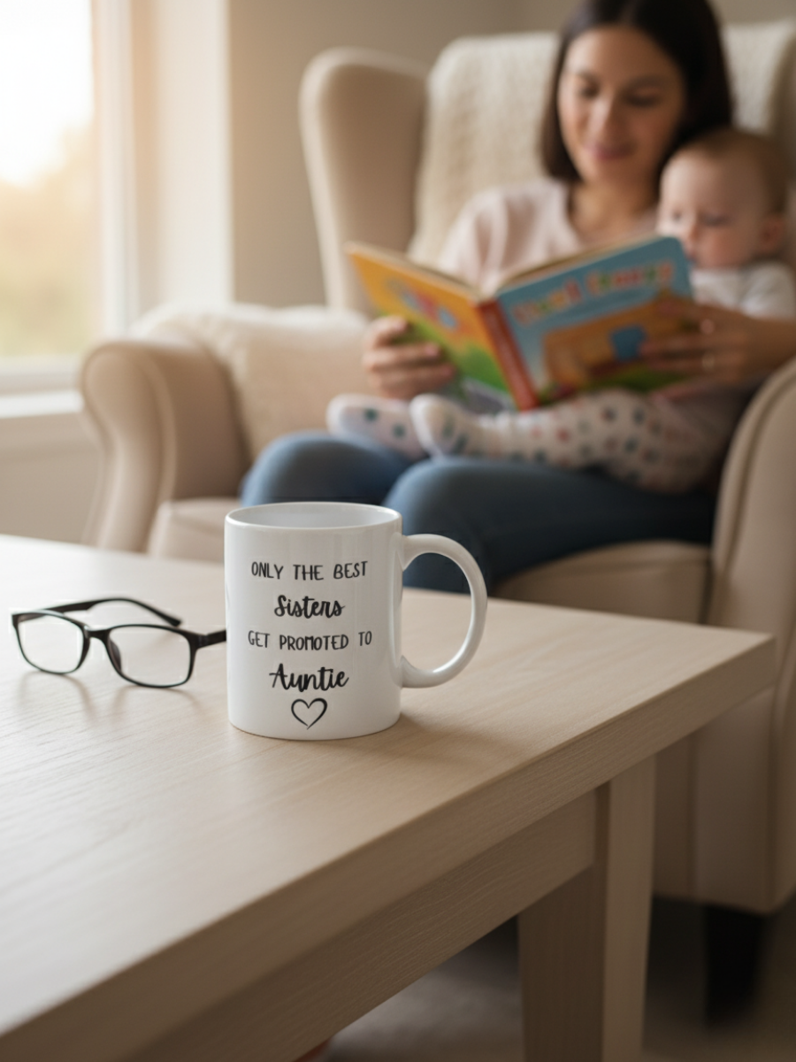 Promoted to Auntie Mug (Pregancy Annocement)