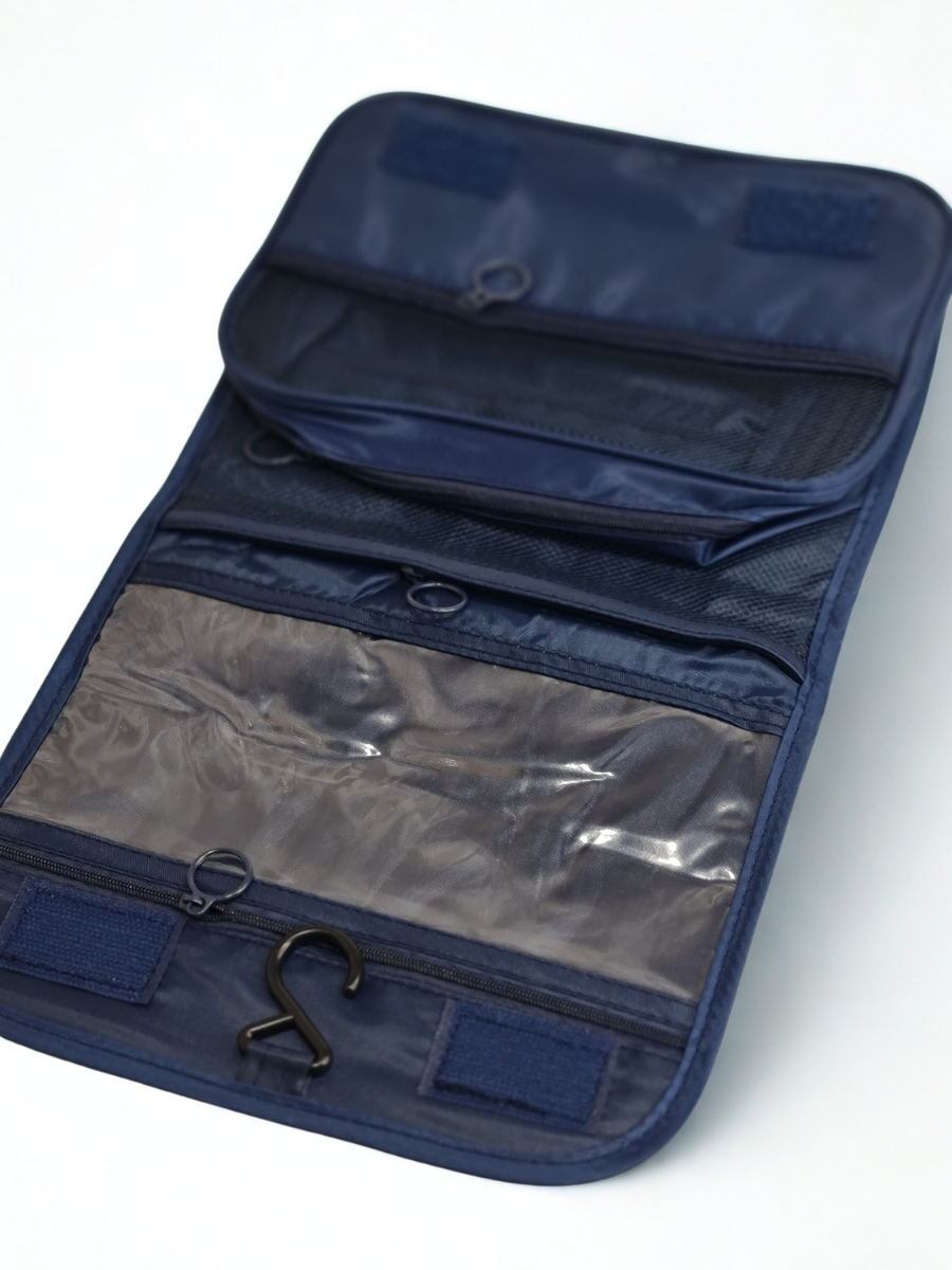 Navy Blue Hanging Travel Organizer Pouch