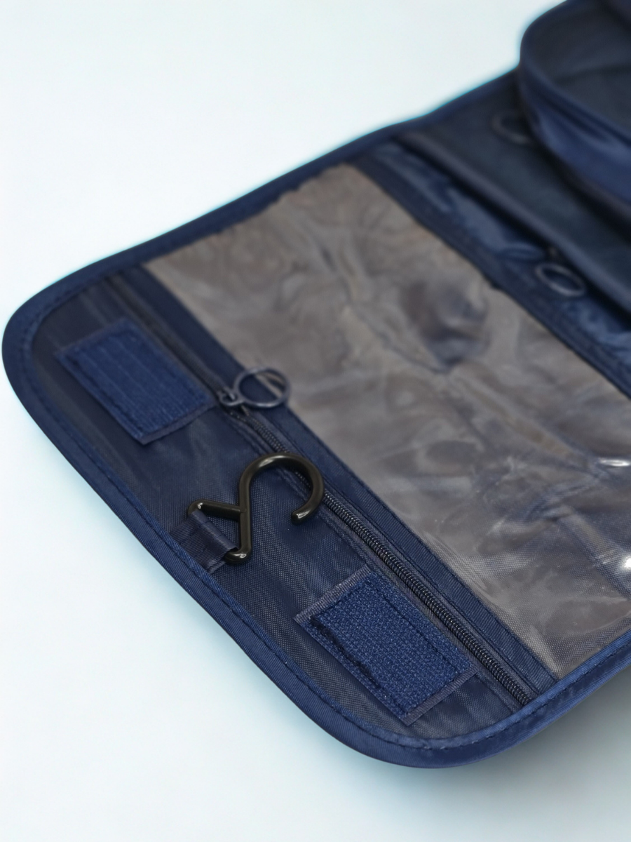 Navy Blue Hanging Travel Organizer Pouch