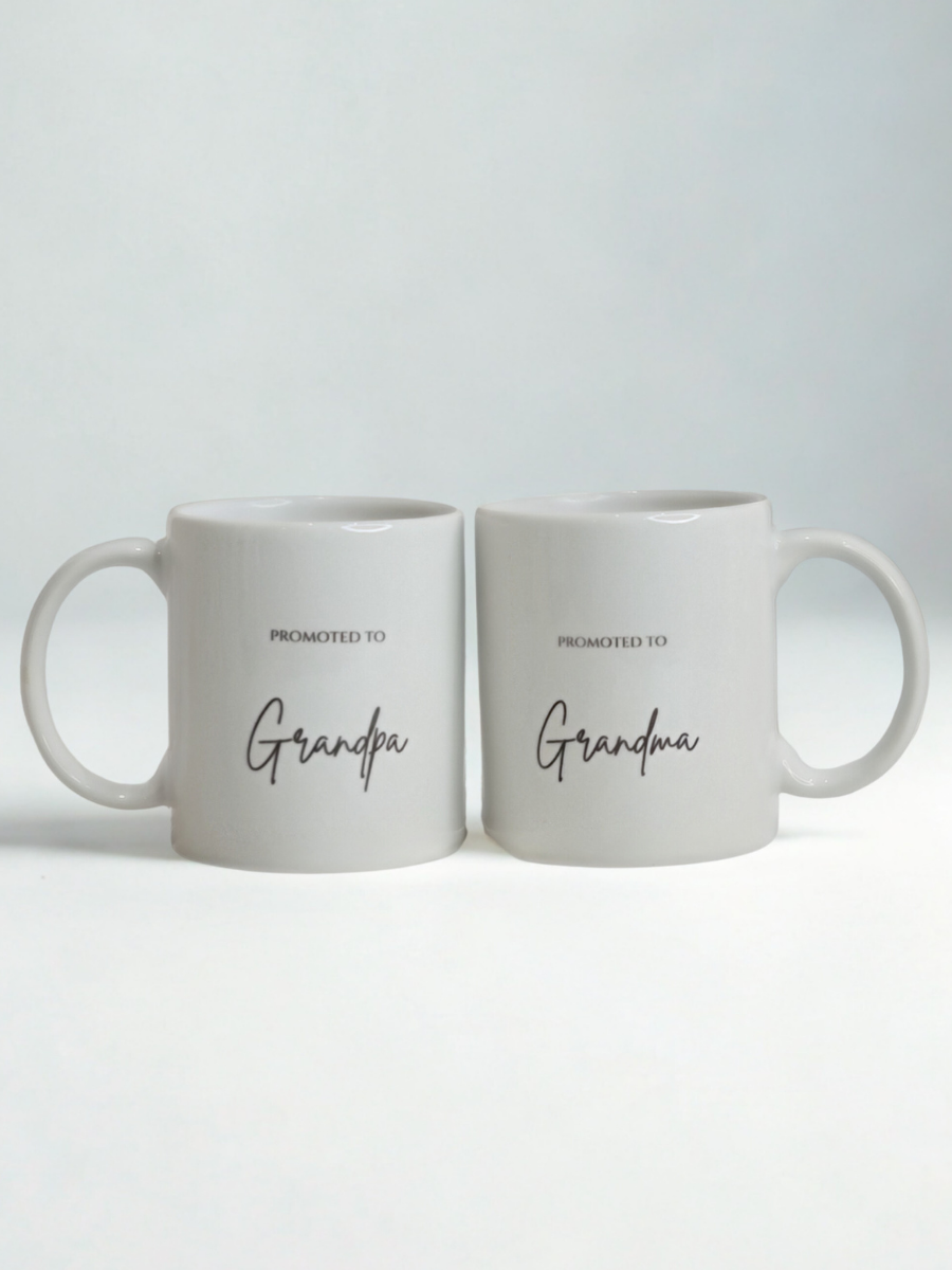Promoted to Grandparents Mug Set (Set of 2)