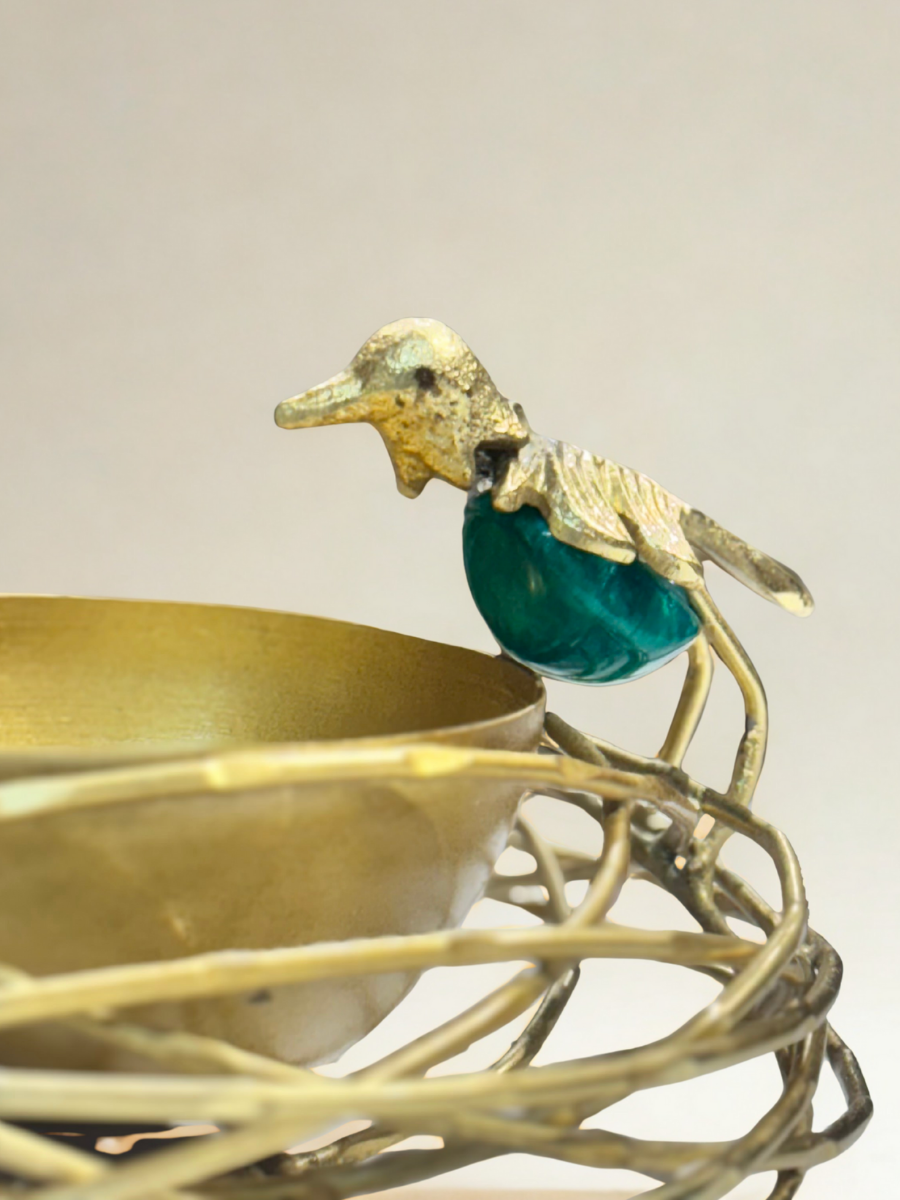 Kalarambh Brass Bird Urli Bowl – Elegant Home Decor Accent