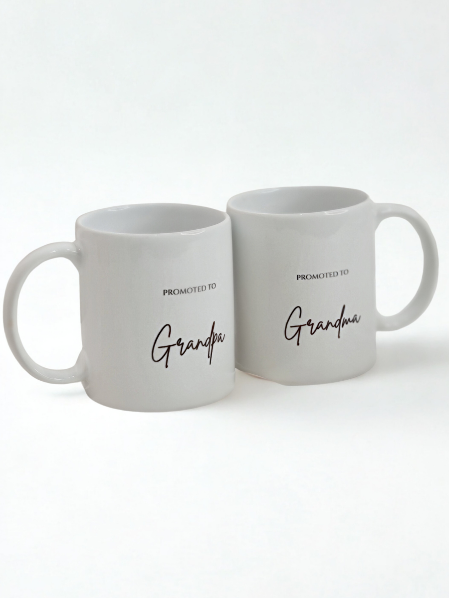 Promoted to Grandparents Mug Set (Set of 2)
