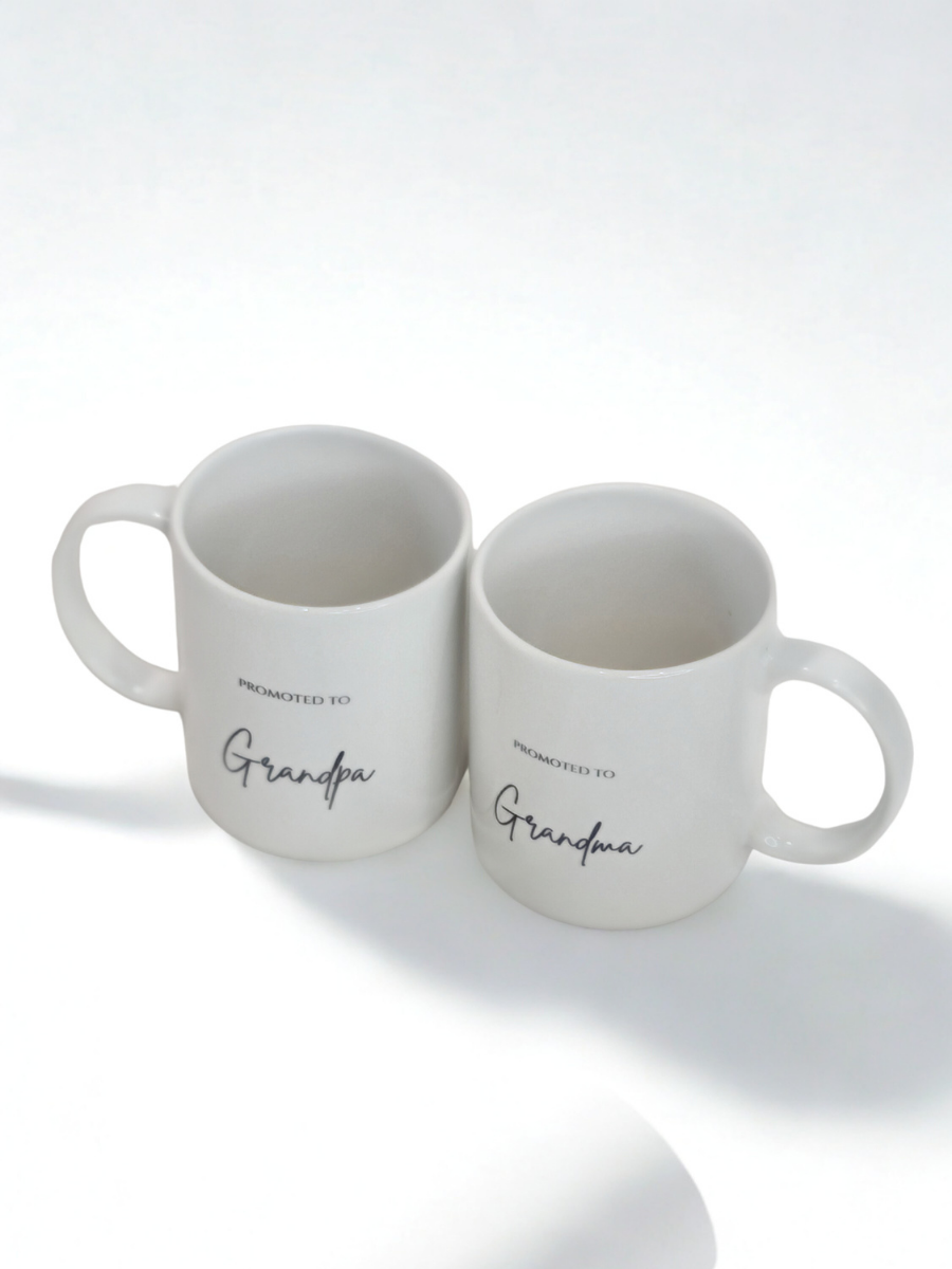 Promoted to Grandparents Mug Set (Set of 2)