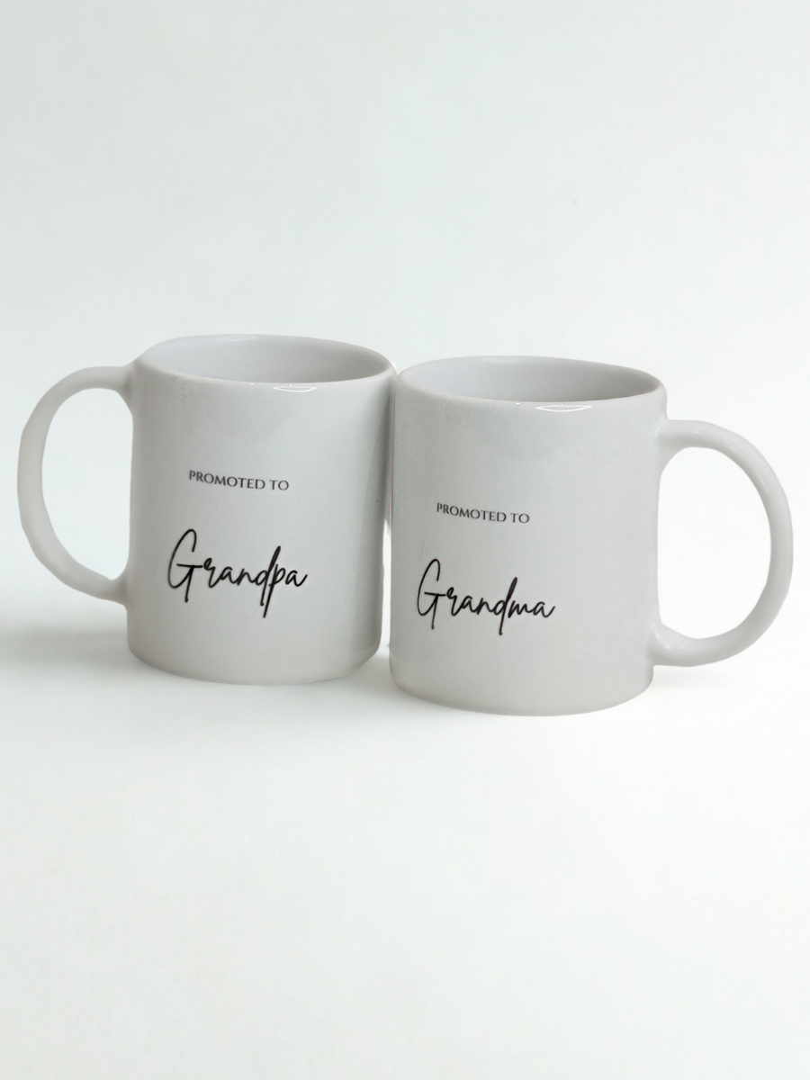 Promoted to Grandparents Mug Set (Set of 2)